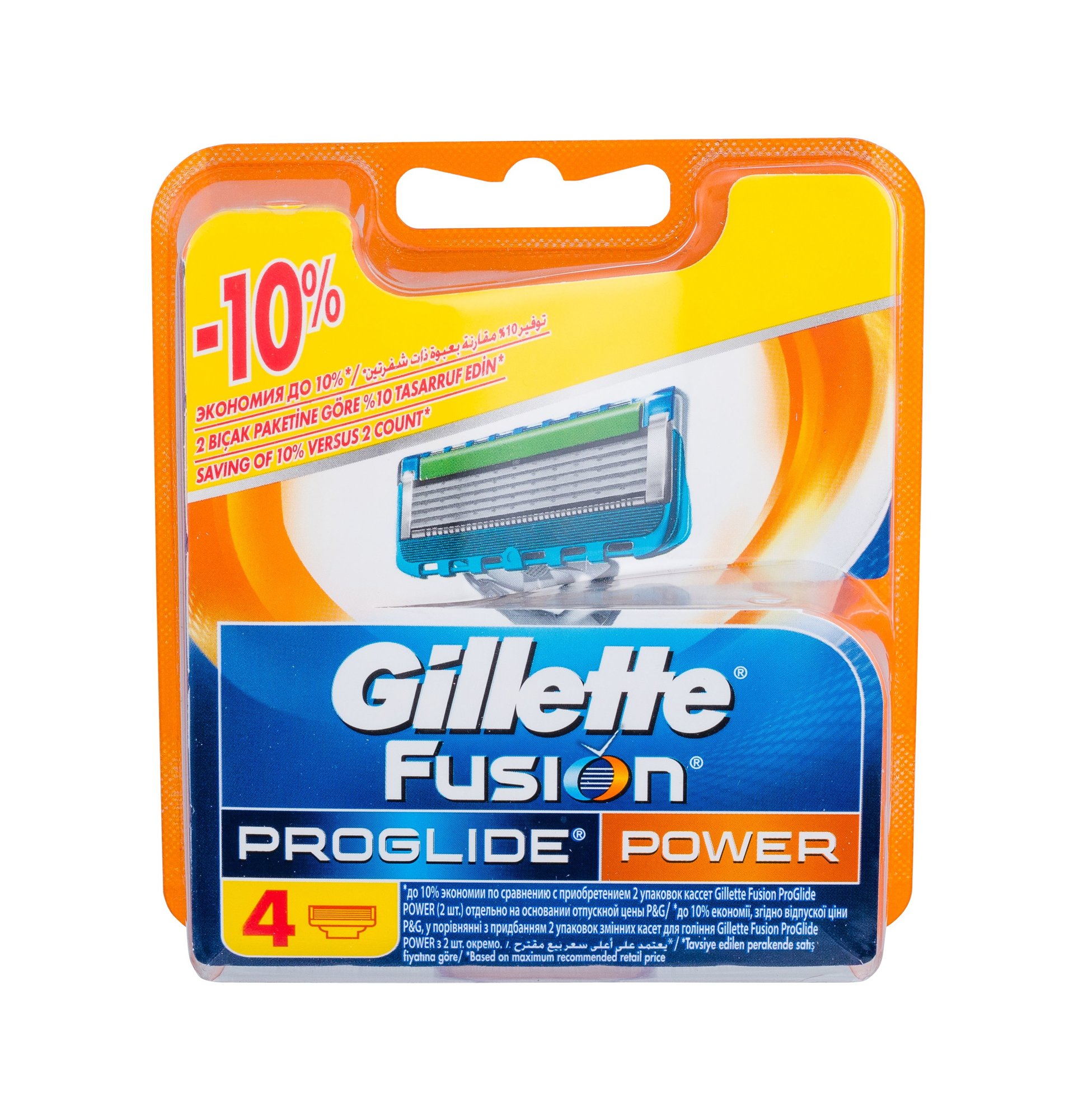 Gillette Fusion Proglide Power 4vnt skustuvo galvutė (Pažeista pakuotė)
