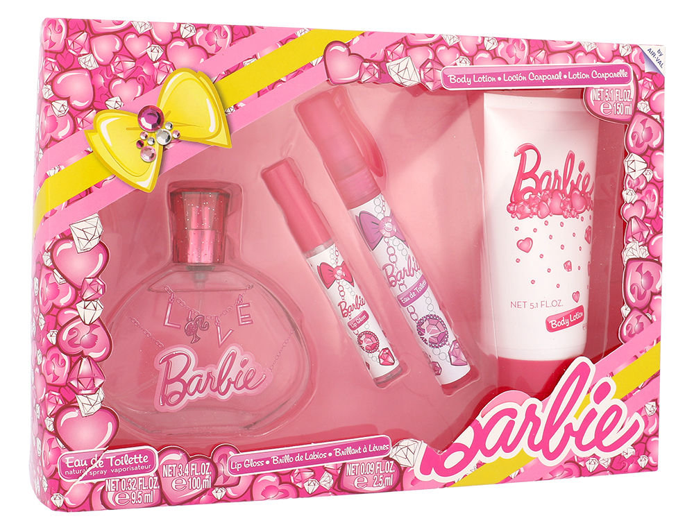 Barbie Barbie 100ml EDT 100 ml + EDT 9,5 ml + lip gloss 2,5 ml + body lotion 150 ml Kvepalai Vaikams EDT Rinkinys