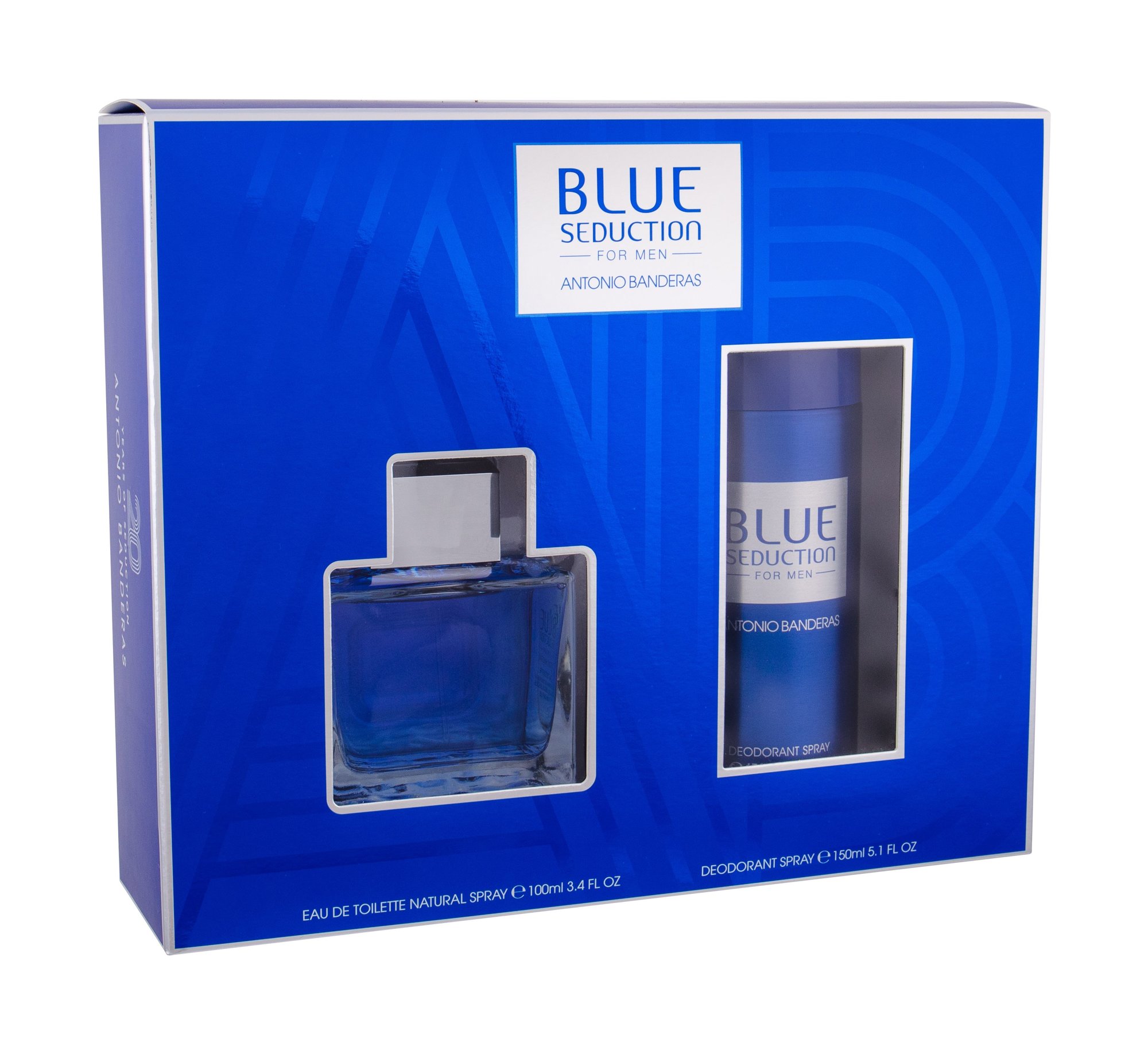 Antonio Banderas Blue Seduction For Men 100ml Edt 100 ml + Deodorant 150 ml Kvepalai Vyrams EDT Rinkinys