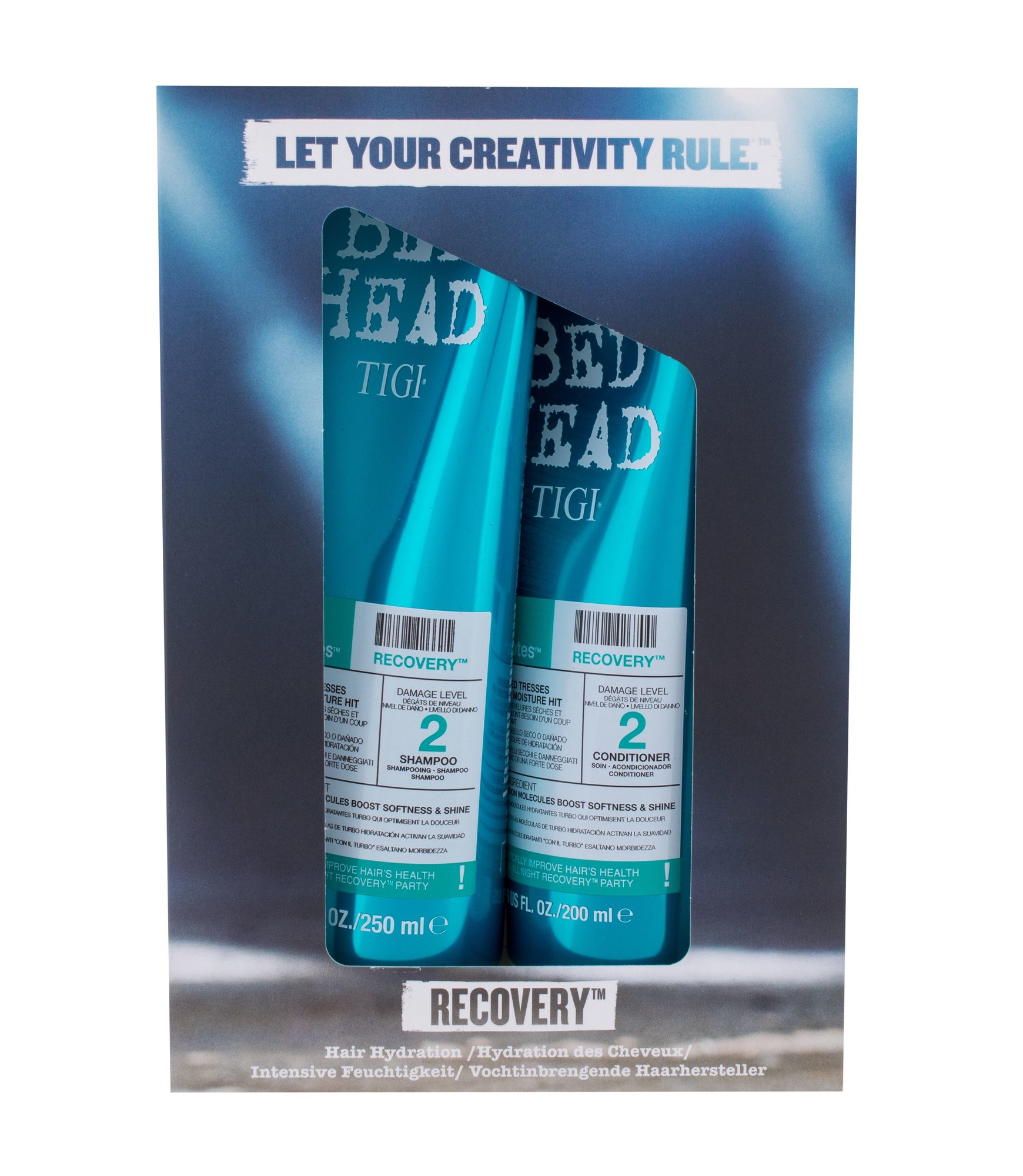 Tigi Bed Head Recovery 250ml 250ml Bed Head Recovery Shampoo + 200ml Bed Head Recovery Conditioner šampūnas Rinkinys