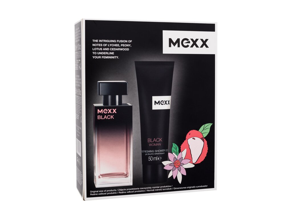 Mexx Black 30ml Edt 30 ml + Shower Gel 50 ml Kvepalai Moterims EDT Rinkinys