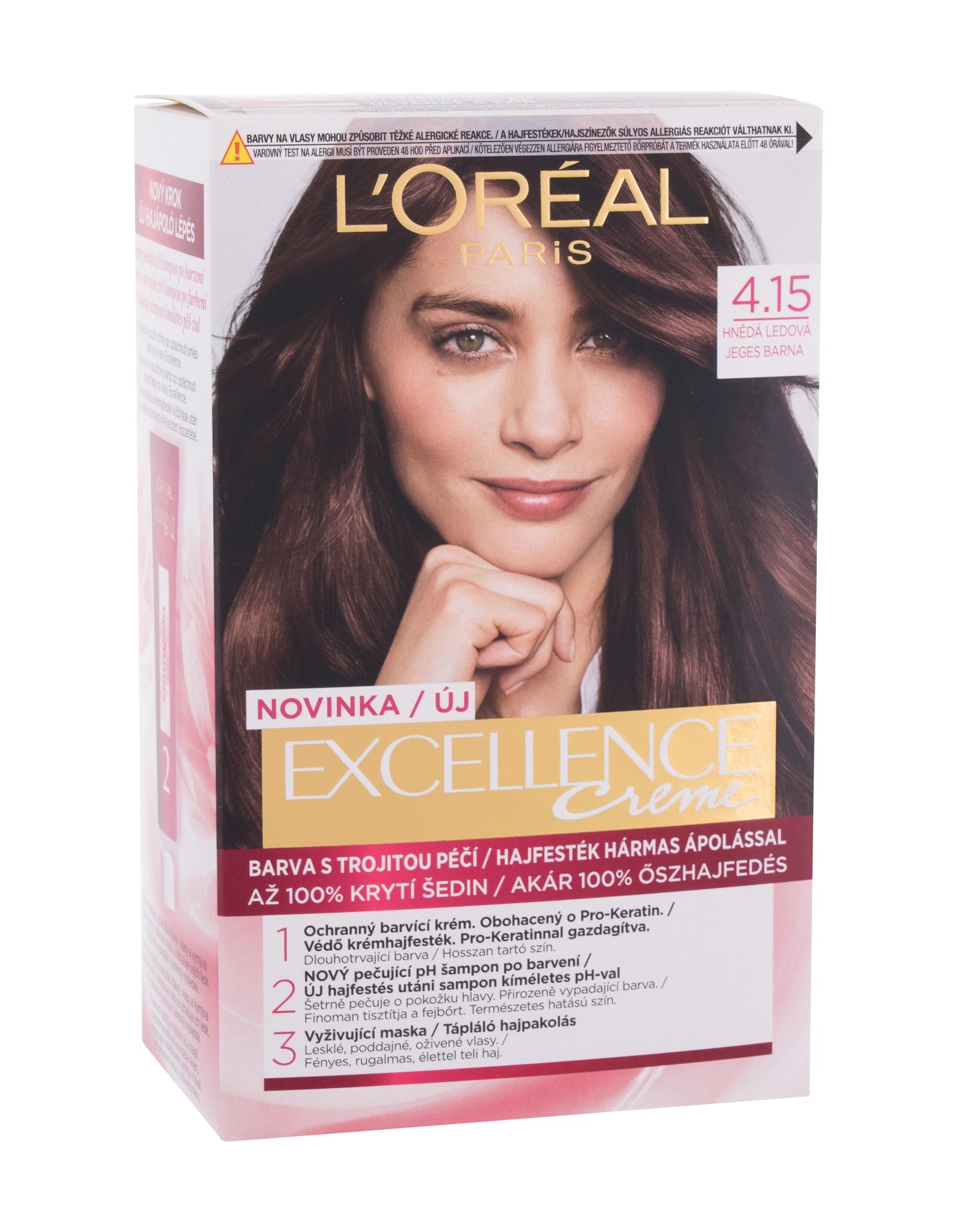 L'Oréal Paris Excellence Creme Triple Protection 48ml plaukų dažai (Pažeista pakuotė)