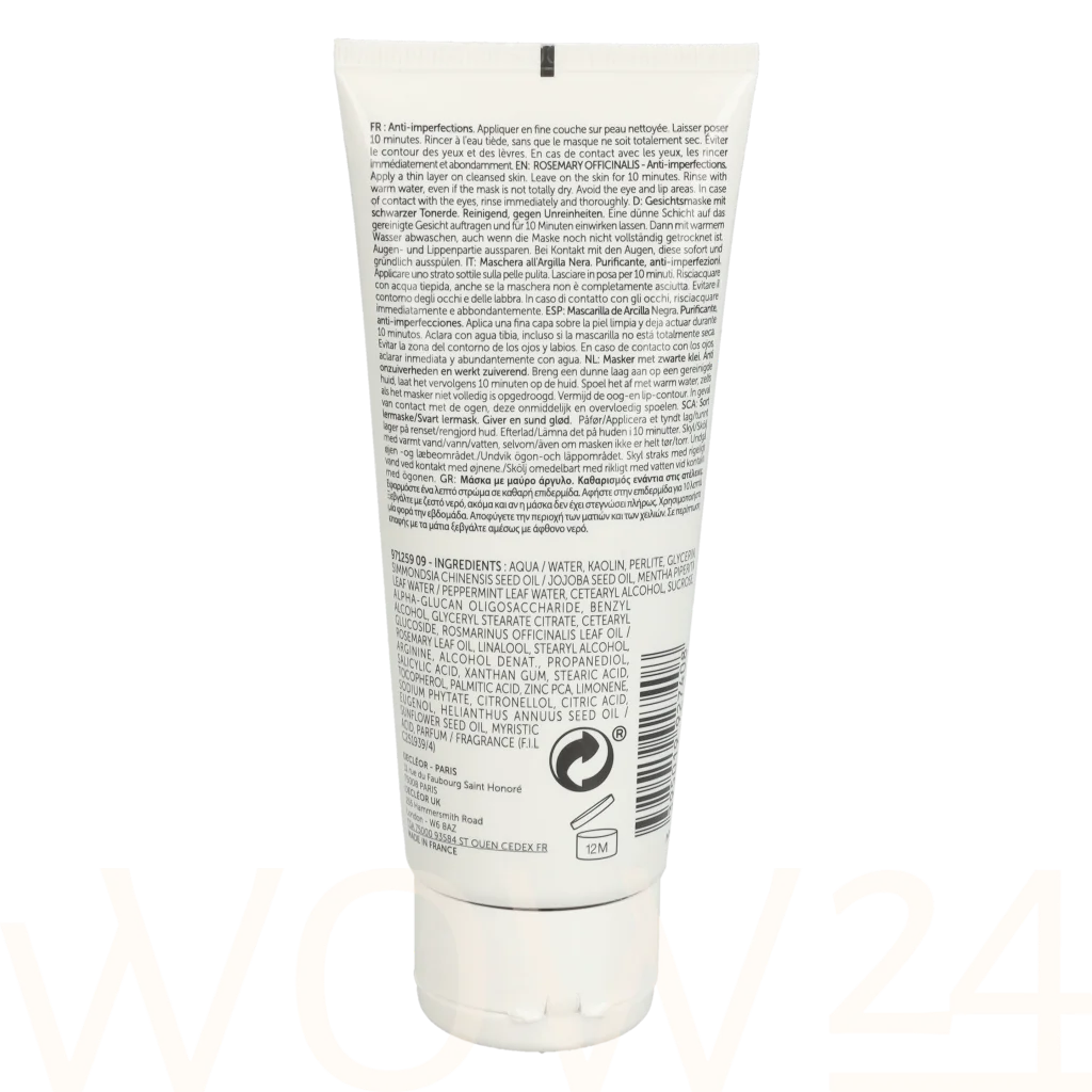 Decleor Decleor Romarin Officinal Black Clay Mask 100 ml natūrali veido odos priežiūros priemonė