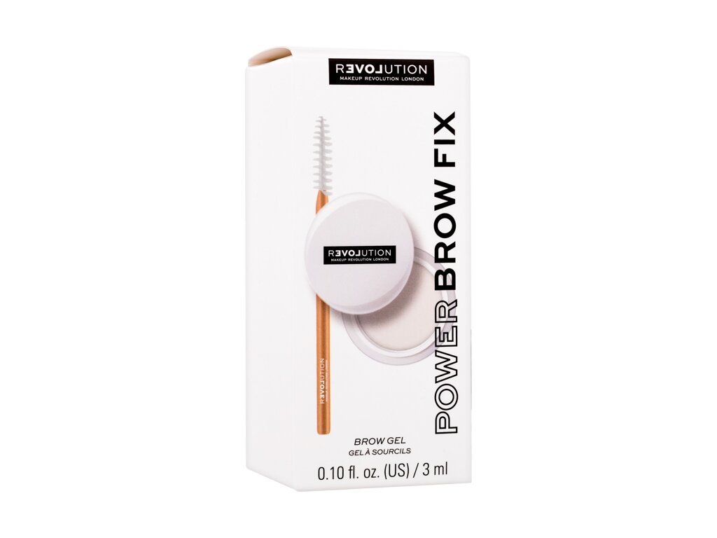 Revolution Power Brow Fix Antakių gelis ir antakių pomada 3 ml Damaged box