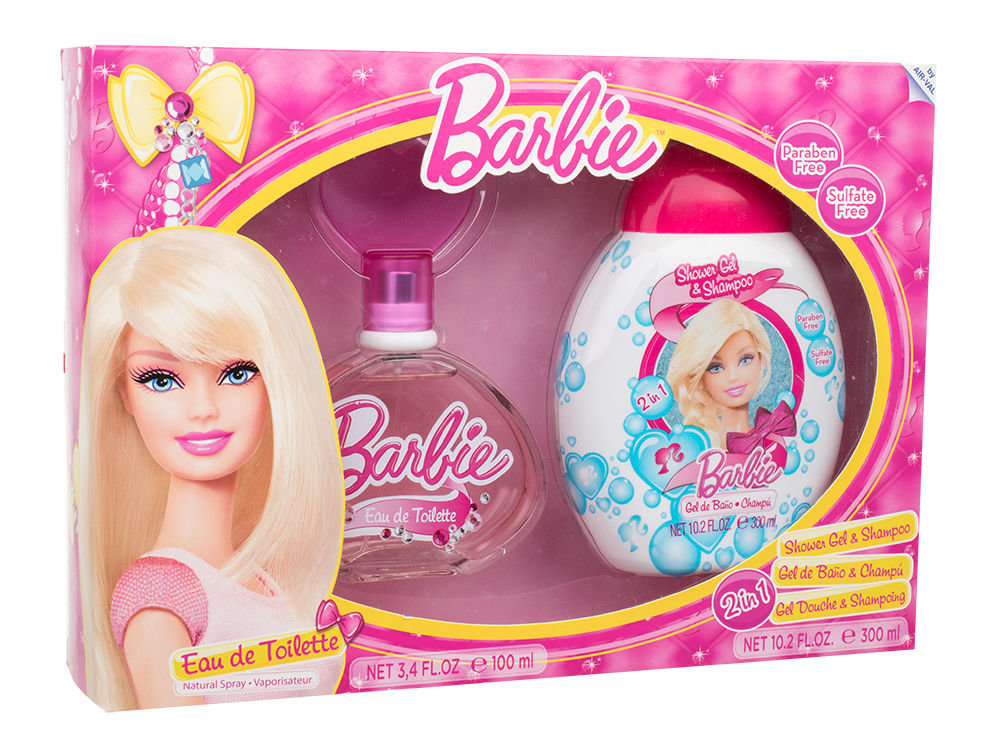 Barbie Barbie 100ml EDT 100 ml + 2v1 shower gel & shampoo 300 ml Kvepalai Vaikams EDT Rinkinys