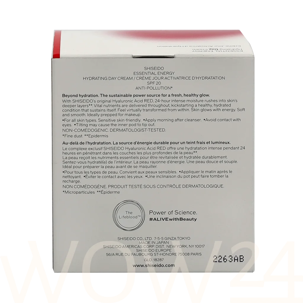 Shiseido Shiseido Essential Energy Hydrating Day Cream SPF20 50 ml natūrali veido odos priežiūros priemonė