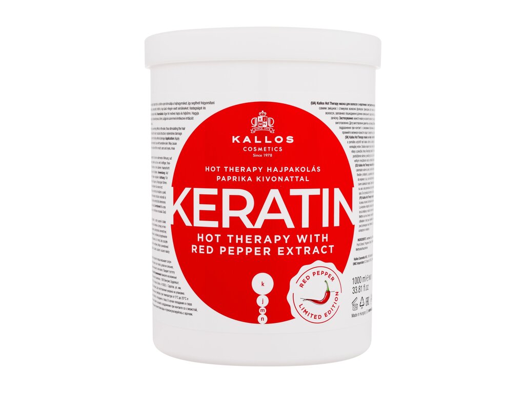 Kallos Cosmetics Keratin Hot Therapy With Red Pepper Extract plaukų kaukė