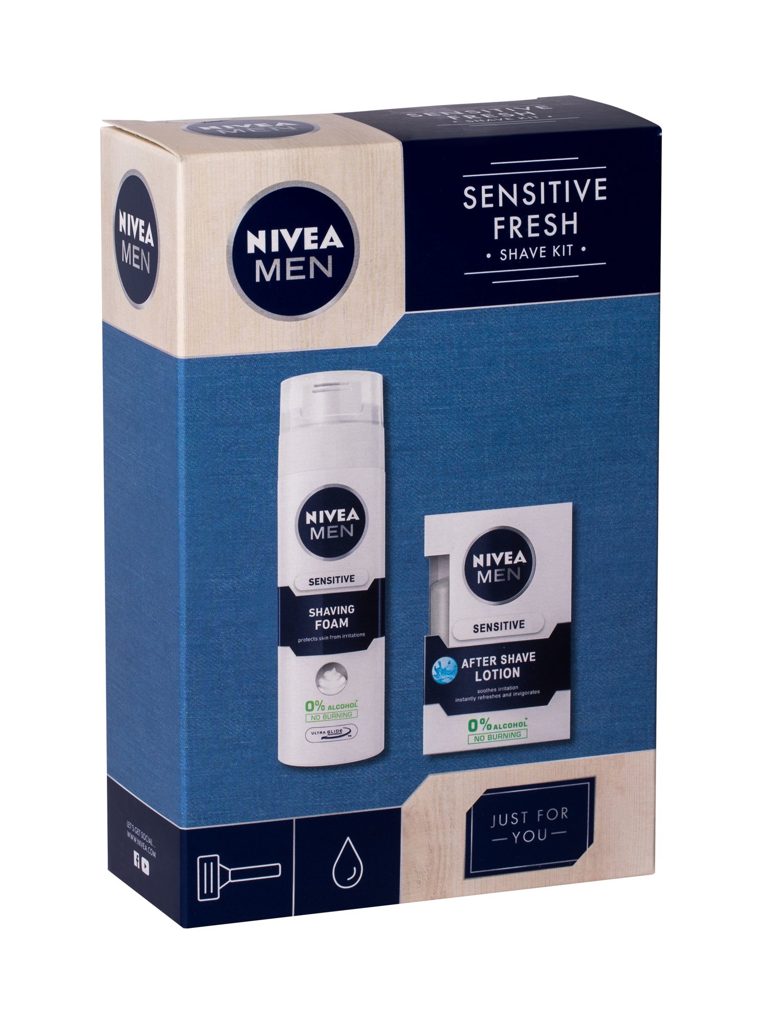 Nivea Men Sensitive 100ml Aftershave Lotion 100 ml + Shaving Foam 200 ml vanduo po skutimosi Rinkinys