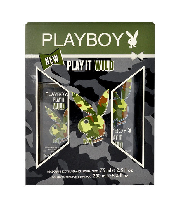 Playboy Play It Wild For Him 75ml Deodorant 75ml + 250ml shower gel dezodorantas Rinkinys