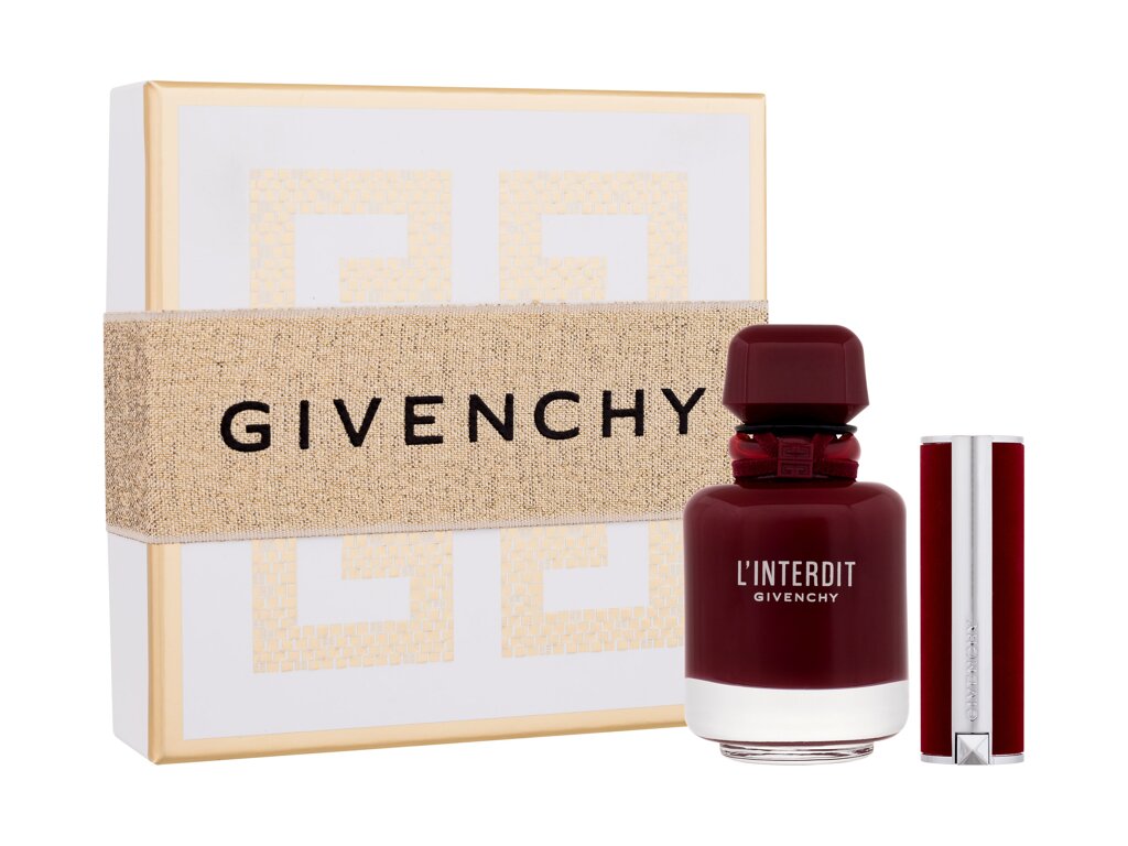 Givenchy L'Interdit Rouge Ultime Eau De Parfum 50 ml Edp 50 ml + Lipstick Le Rouge Deep Velvet 3,4 g 37 Rouge Grain&eacute; Set