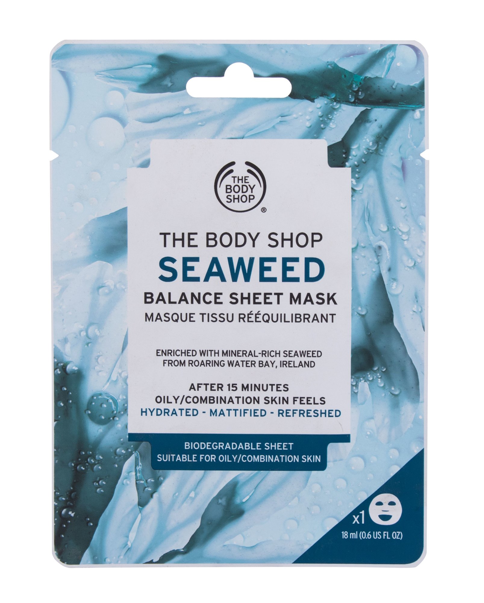 The Body Shop  Seaweed Balance Sheet Mask Veido kaukė