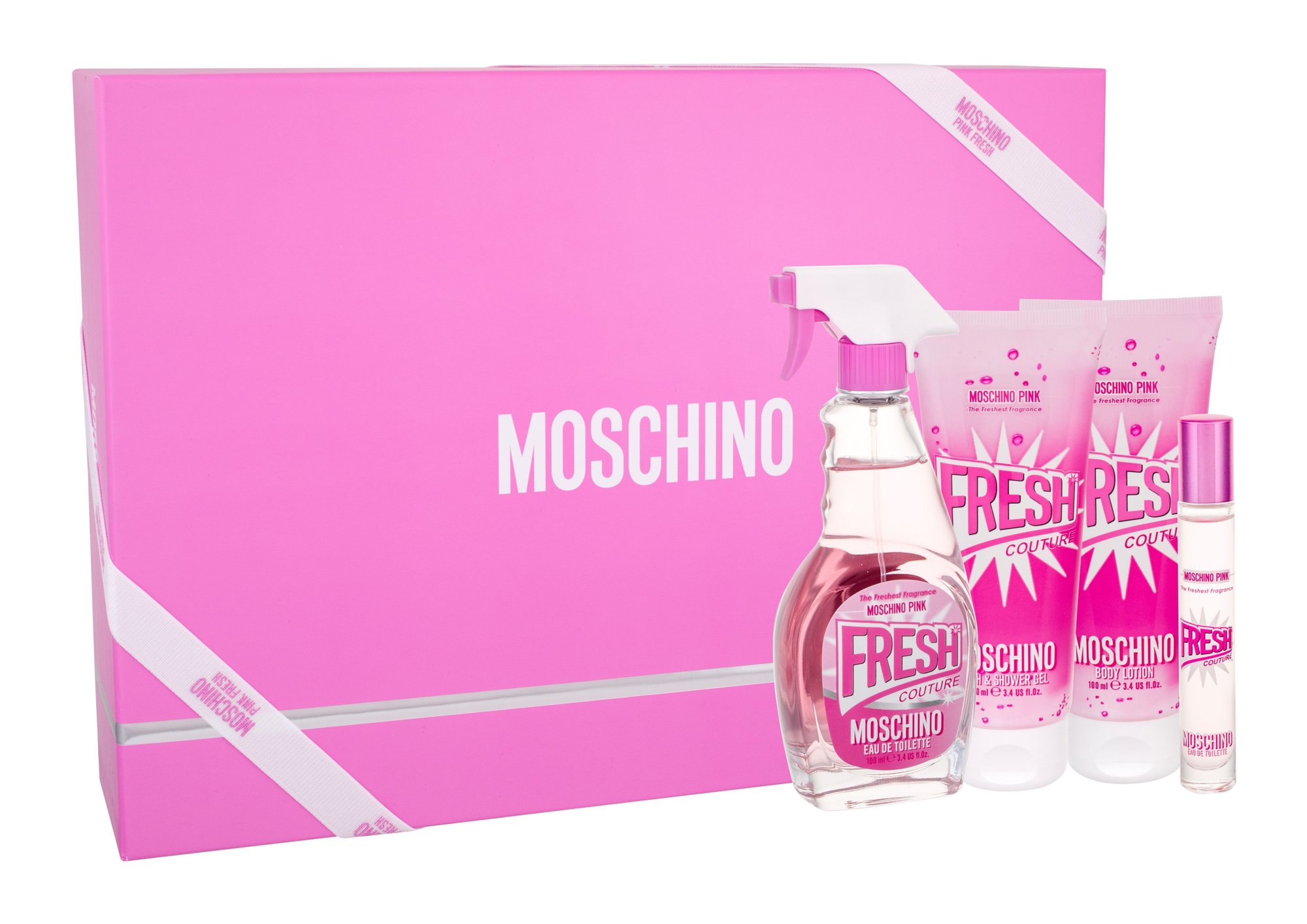 Moschino Fresh Couture Pink 100ml Edt 100 ml + Body Lotion 100 ml + Shower Gel 100 ml + Edt 10 ml Kvepalai Moterims EDT Rinkinys