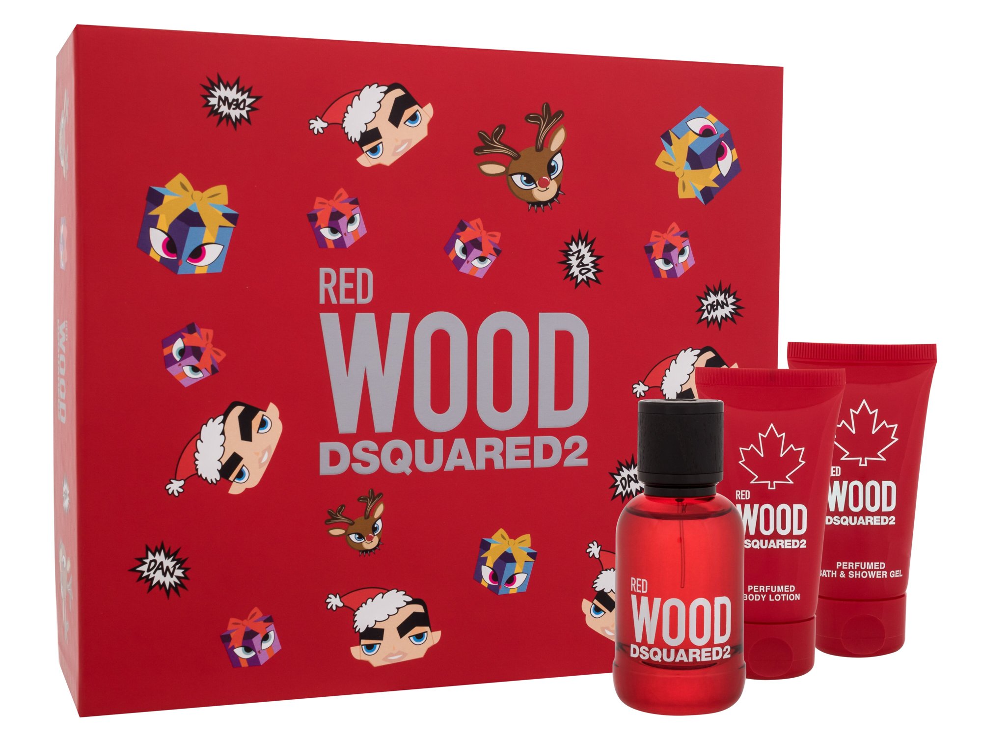 Dsquared2 Red Wood 50ml Edt 50 ml + Shower Gel 50 ml + Body Lotion 50 ml Kvepalai Moterims EDT Rinkinys
