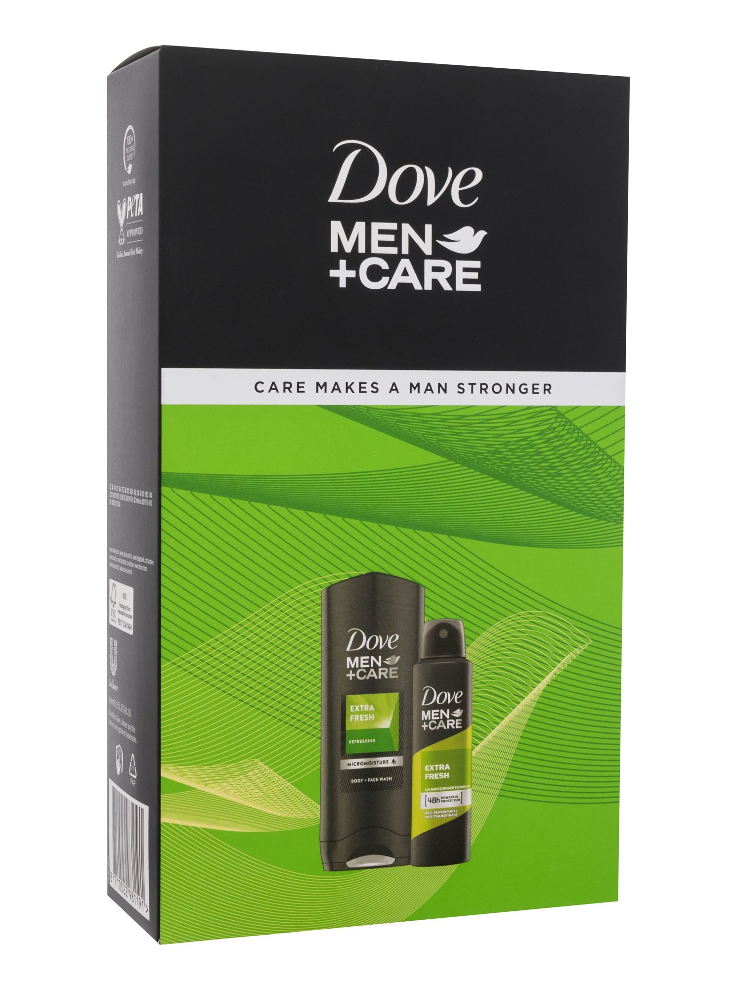 Dove Men + Care Extra Fresh 400ml Shower Gel Men+Care Extra Fresh 400 ml + Antiperspirant Men+Care Extra Fresh 150 ml dušo želė Rinkinys (Pažeista pakuotė)