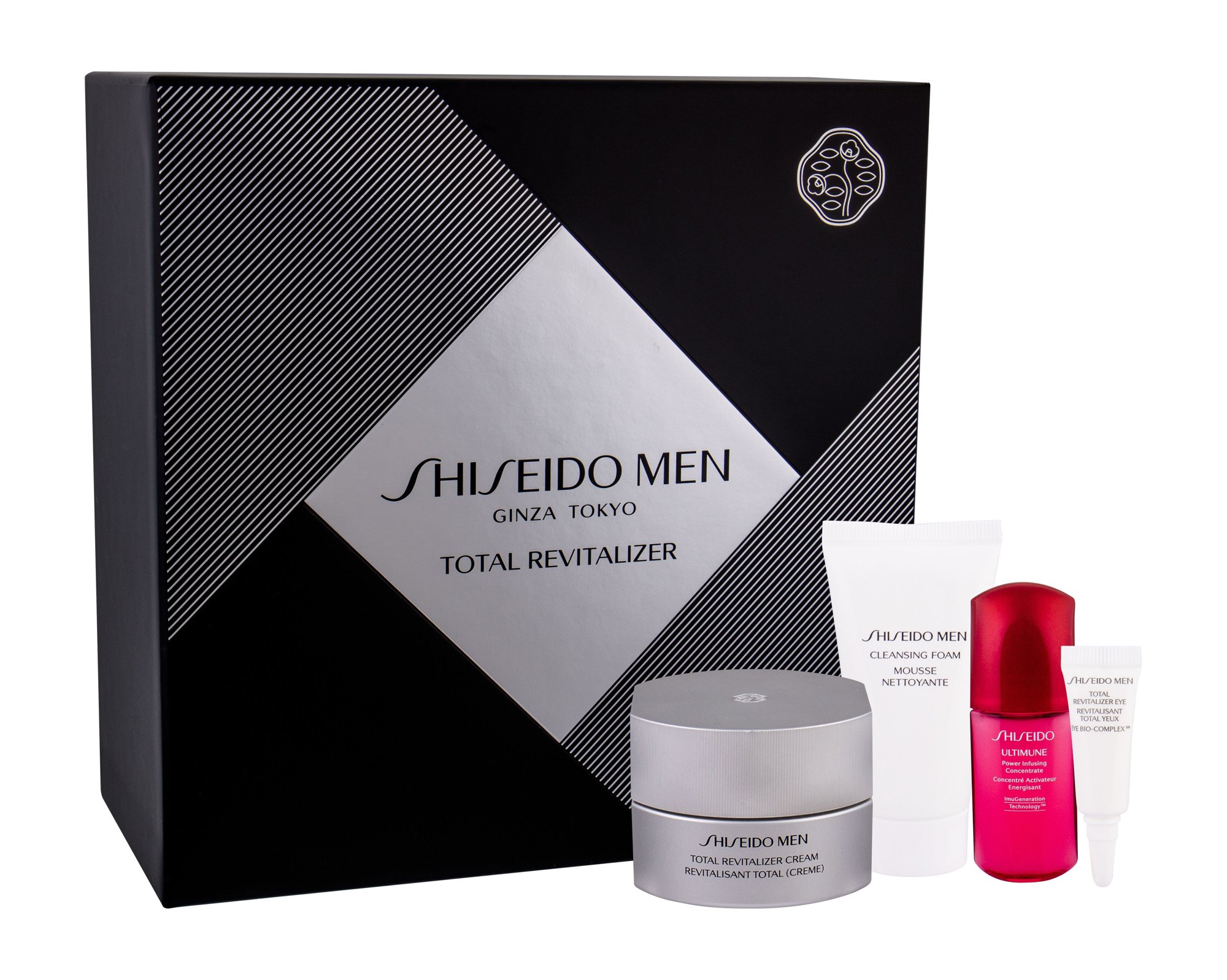 Shiseido MEN Total Revitalizer 50ml Skin care 50 ml + Cleaning foam30 ml + Eye care 3 ml + Skin serum ULTIMUNE Power Infusing Concentrate 10 ml dieninis kremas Rinkinys