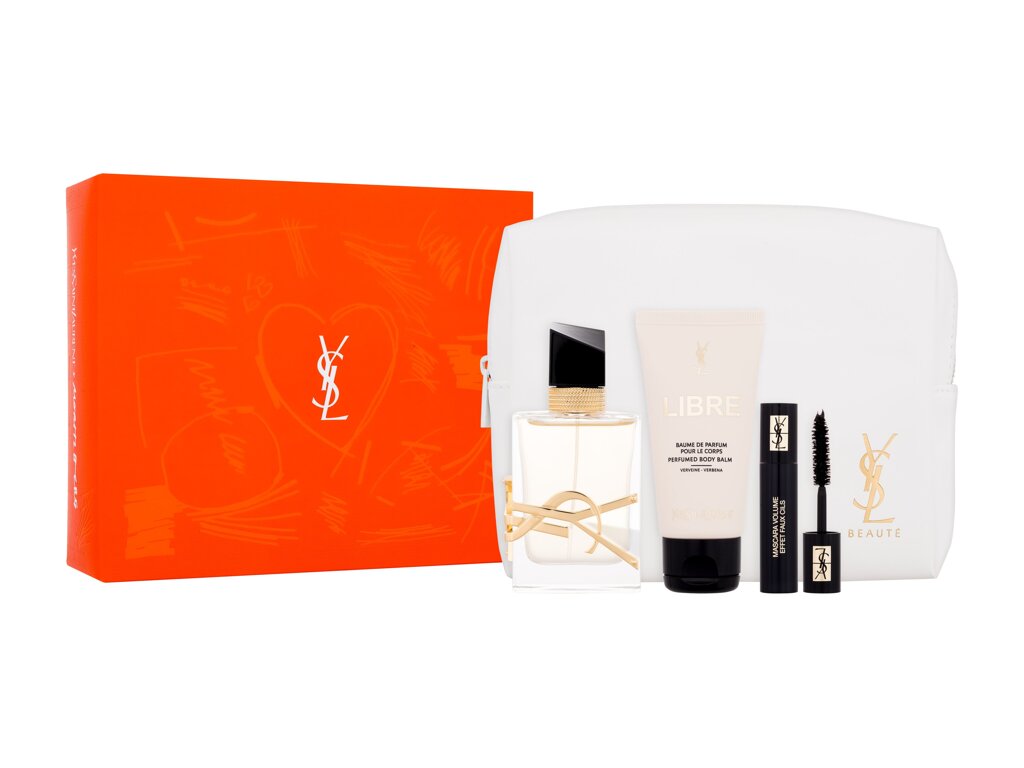 Yves Saint Laurent Libre Eau De Parfum 50 ml Edp 50 ml + Body Balm 50 ml + Mascara Volume Effet Faux Cils 2 ml + Cosmetic Bag Set
