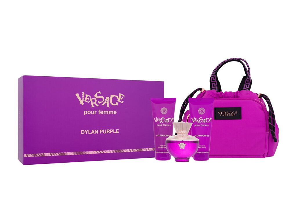 Versace Pour Femme Dylan Purple Eau De Parfum 100 ml Edp 100 ml + Shower Gel 100 ml + Body Lotion 100 ml + Handbag Damaged box Set