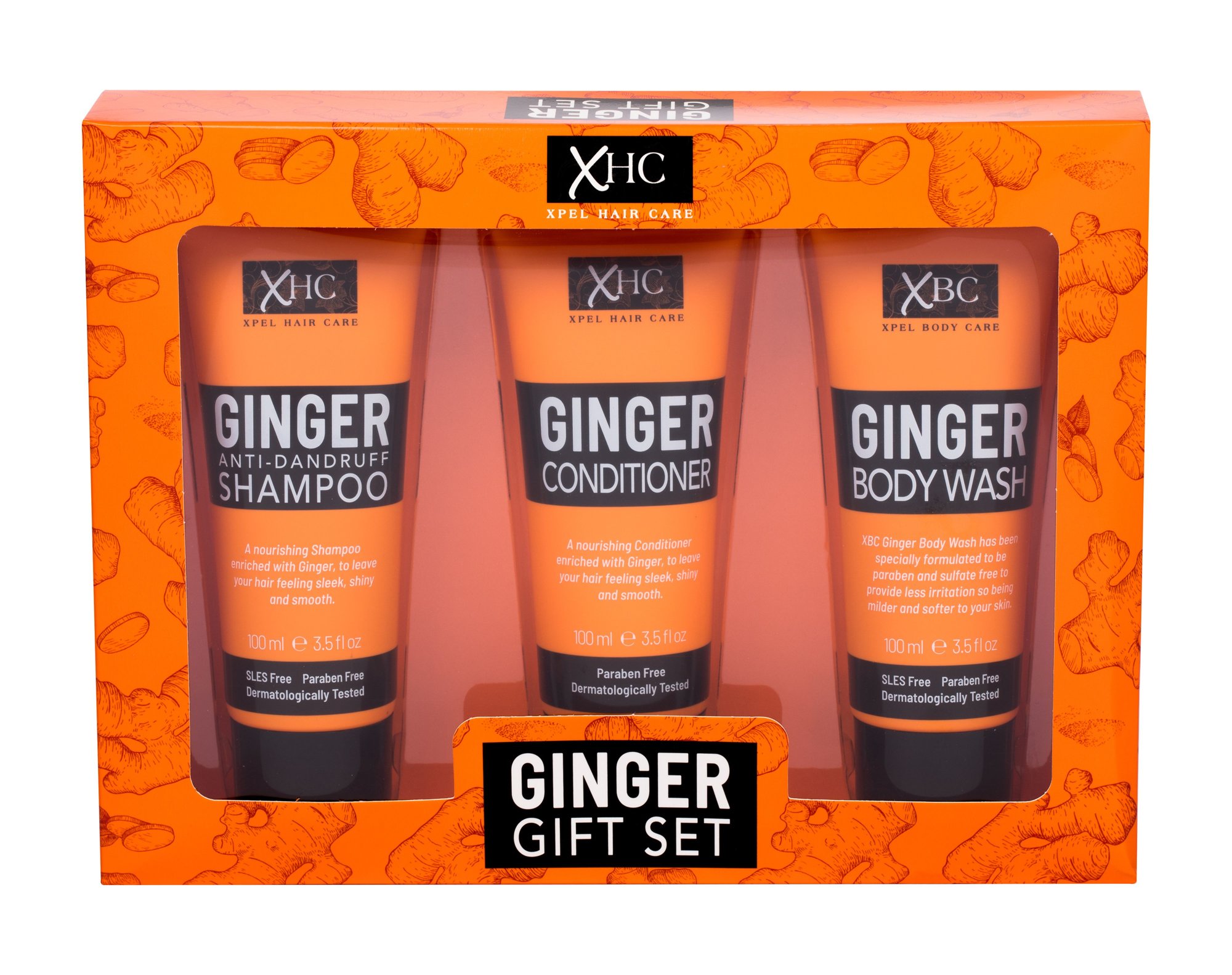 Xpel Ginger 100ml Shampoo 100 ml + Conditioner 100 ml + Shower Gel 100 ml šampūnas Rinkinys (Pažeista pakuotė)
