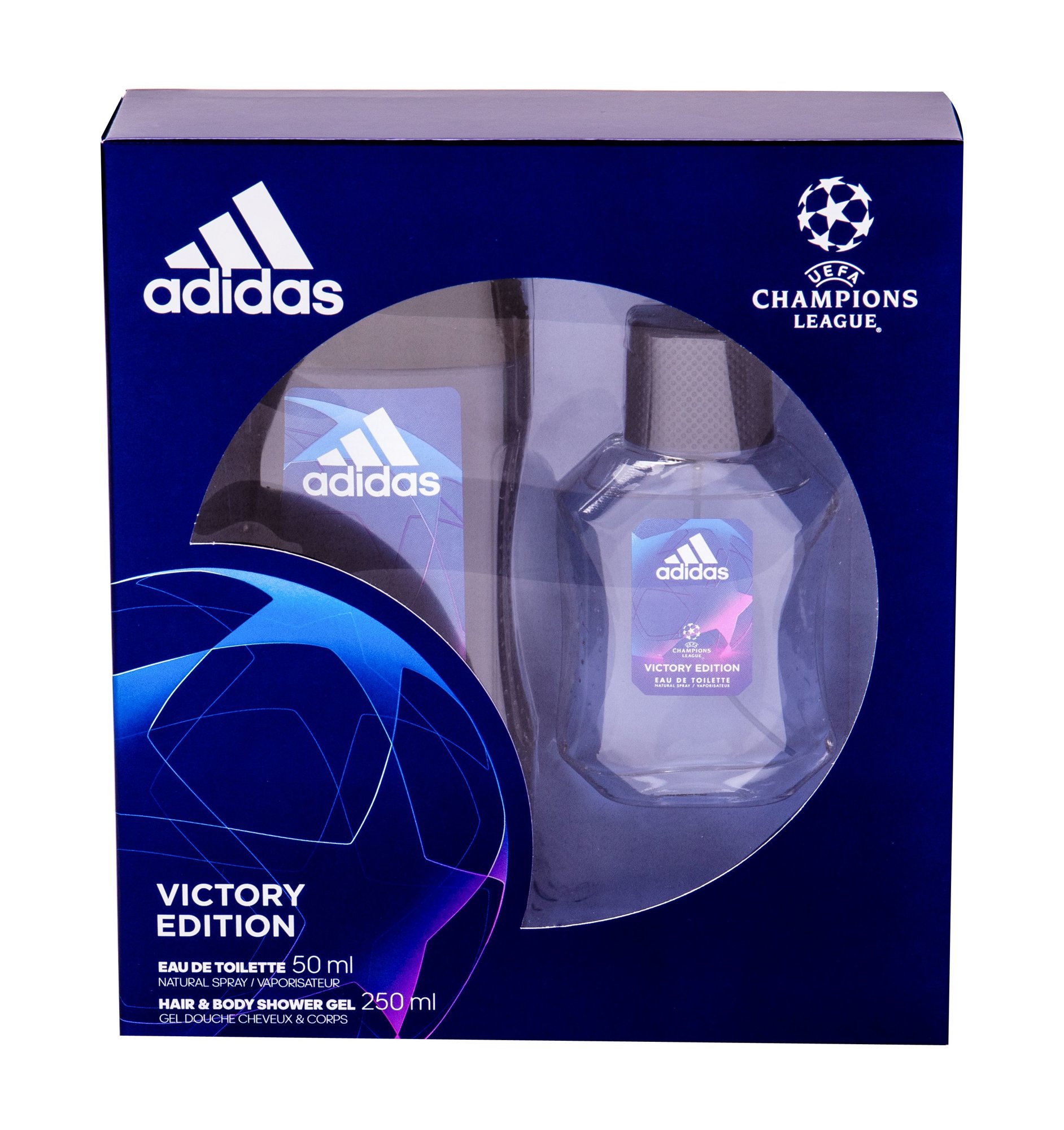 Adidas UEFA Champions League Victory Edition 50ml Edt 50 ml + Shower Gel 250 ml Kvepalai Vyrams EDT Rinkinys