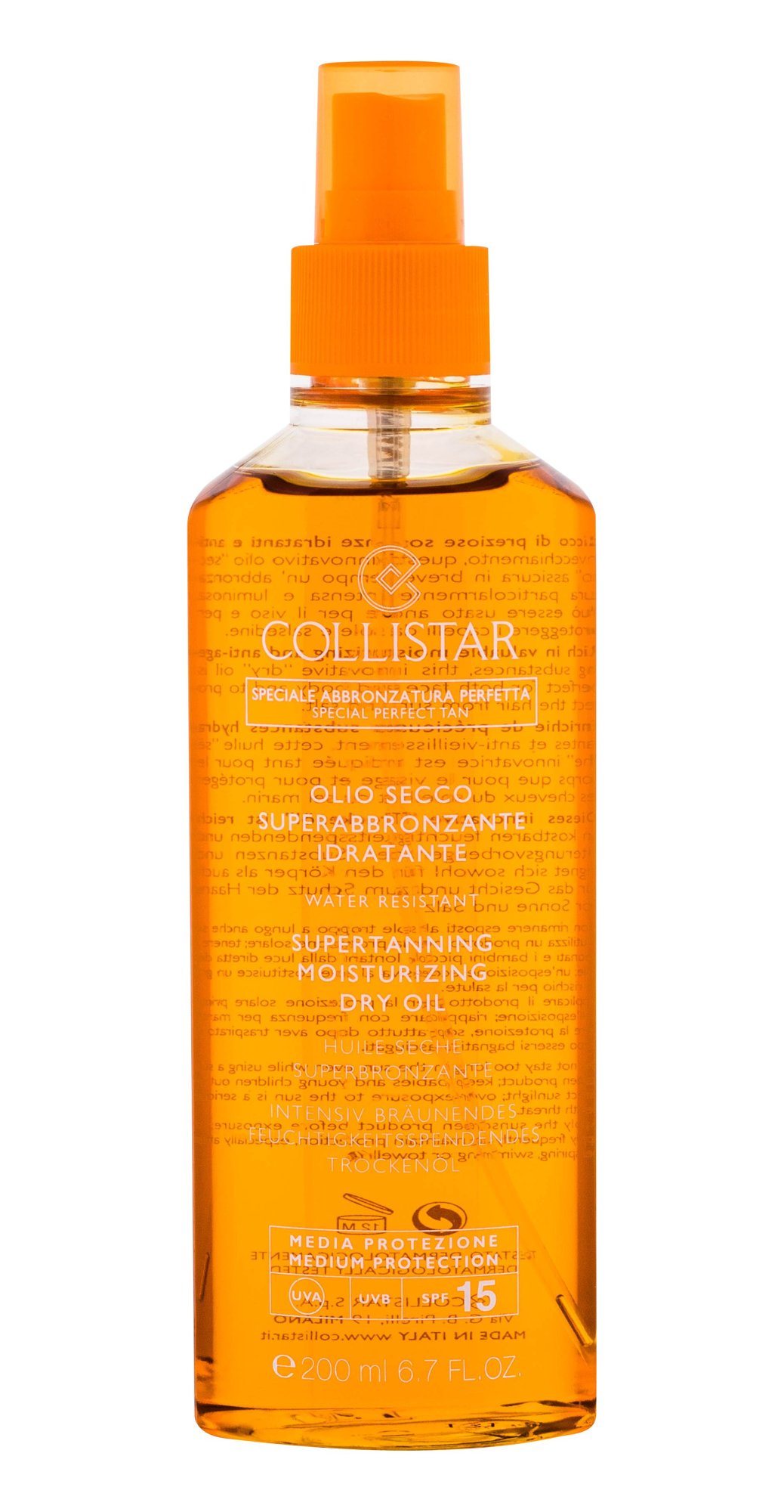 Collistar Special Perfect Tan Supertanning Moisturizing Dry Oil Kūno losjonas nuo saulės 200 ml Damaged box