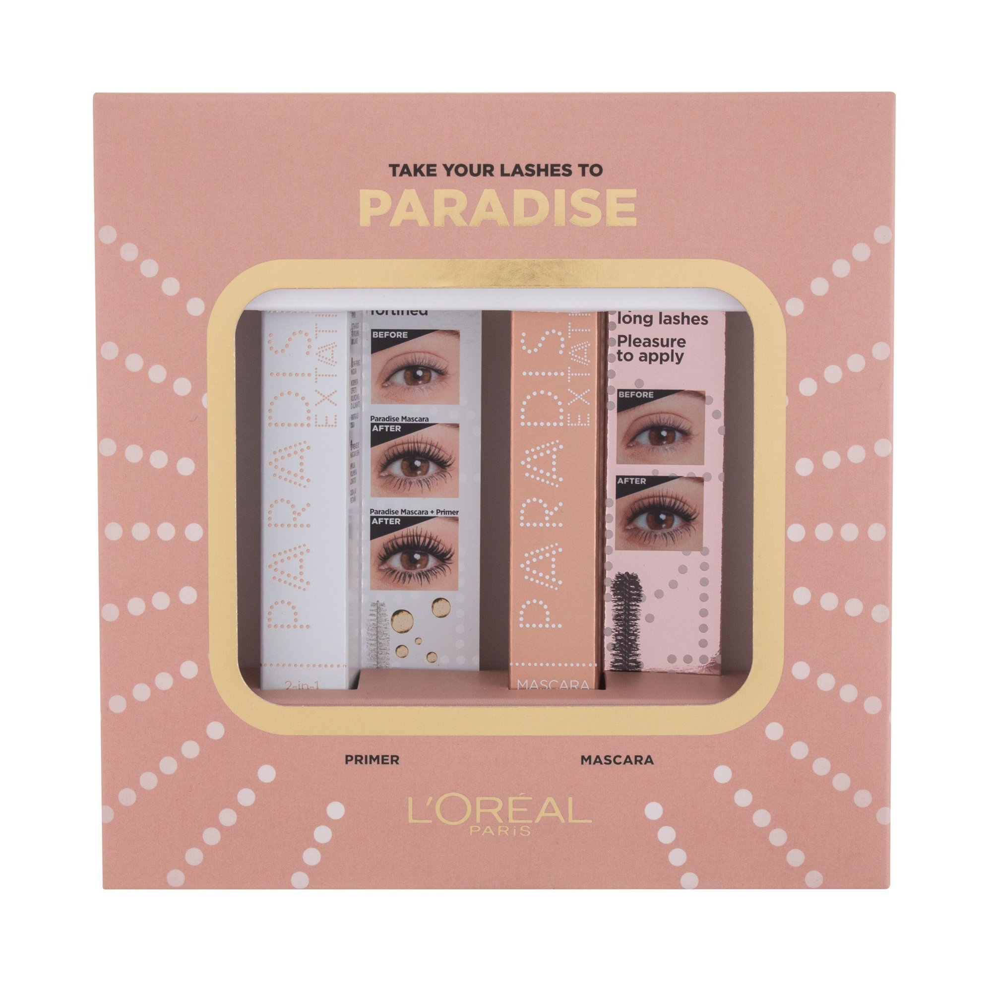 L´Oréal Paris Paradise Extatic 6,4ml Paradise Extatic Mascara 6,4 ml + Paradise Extatic Primer 7,2 ml blakstienų tušas Rinkinys