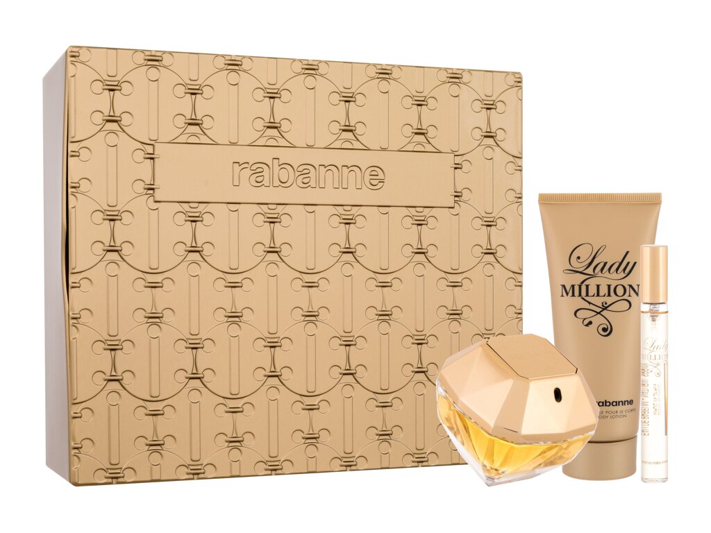 Rabanne Lady Million Eau De Parfum 80 ml Edp 80 ml + Body Lotion 100 ml Damaged box Set