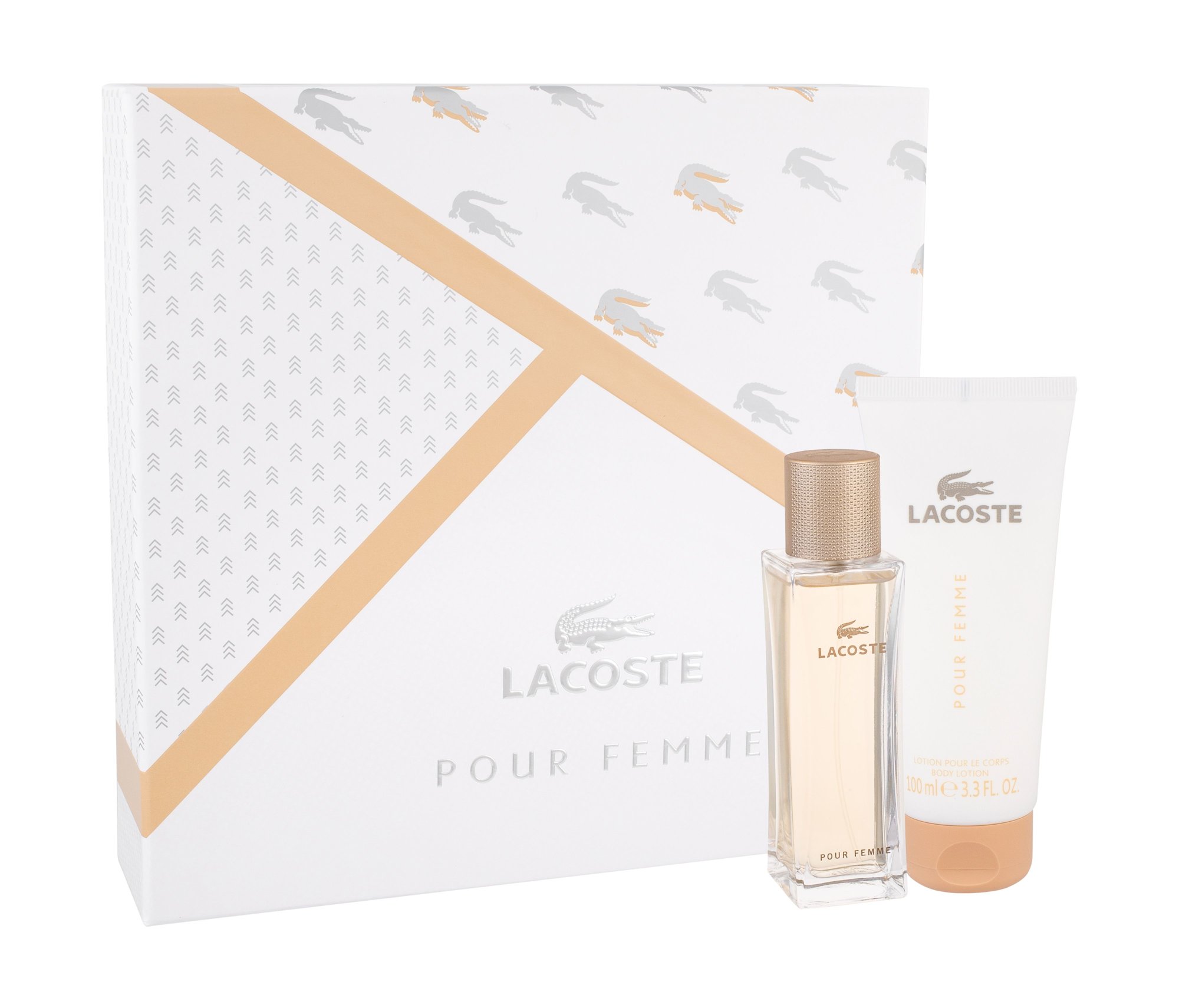 Lacoste Pour Femme 50ml Edp 50 ml + Body Milk 100 ml Kvepalai Moterims EDP Rinkinys (Pažeista pakuotė)