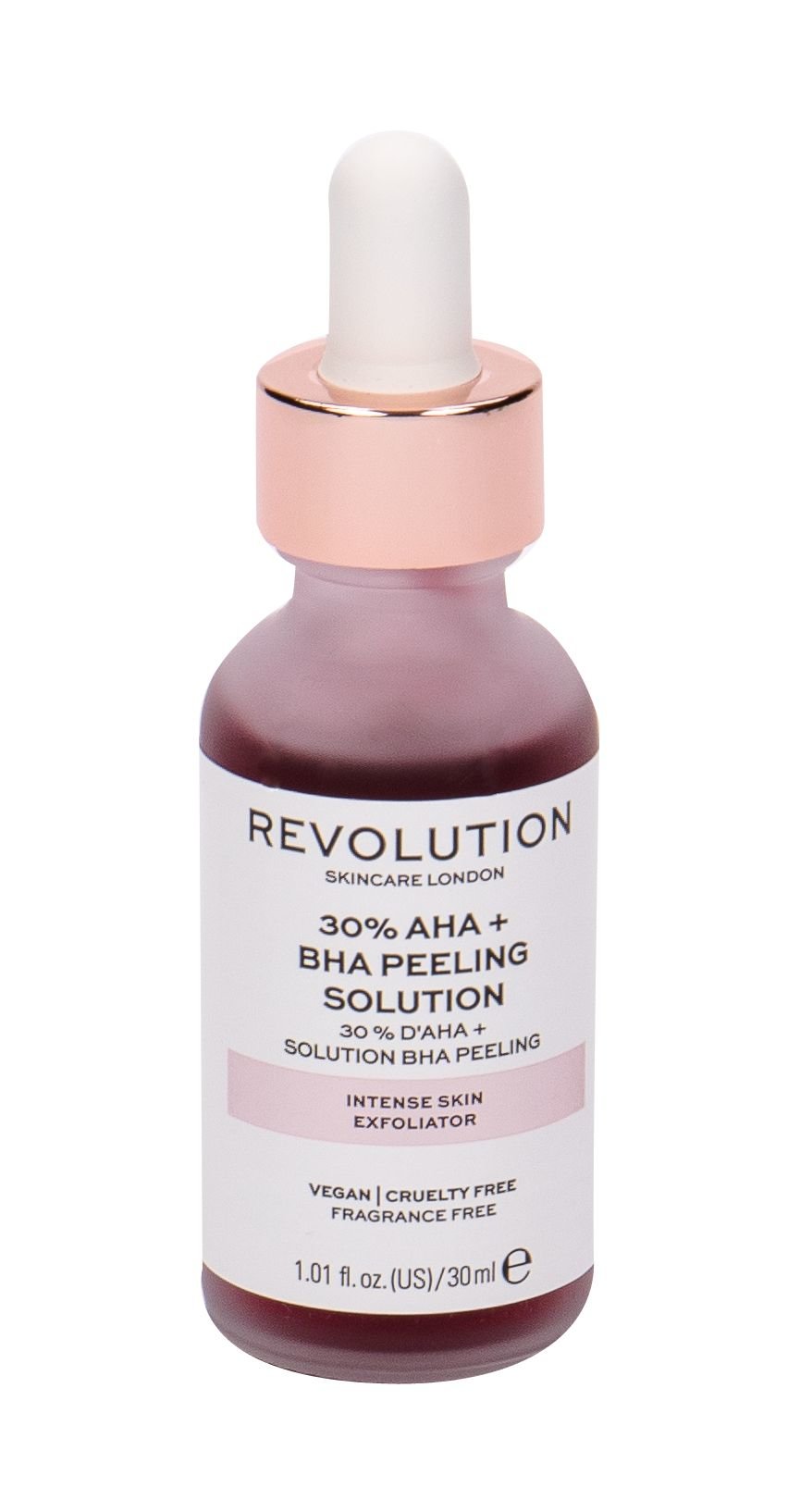 Makeup Revolution London Skincare 30% AHA + BHA Peeling Solution 30ml pilingas (Pažeista pakuotė)
