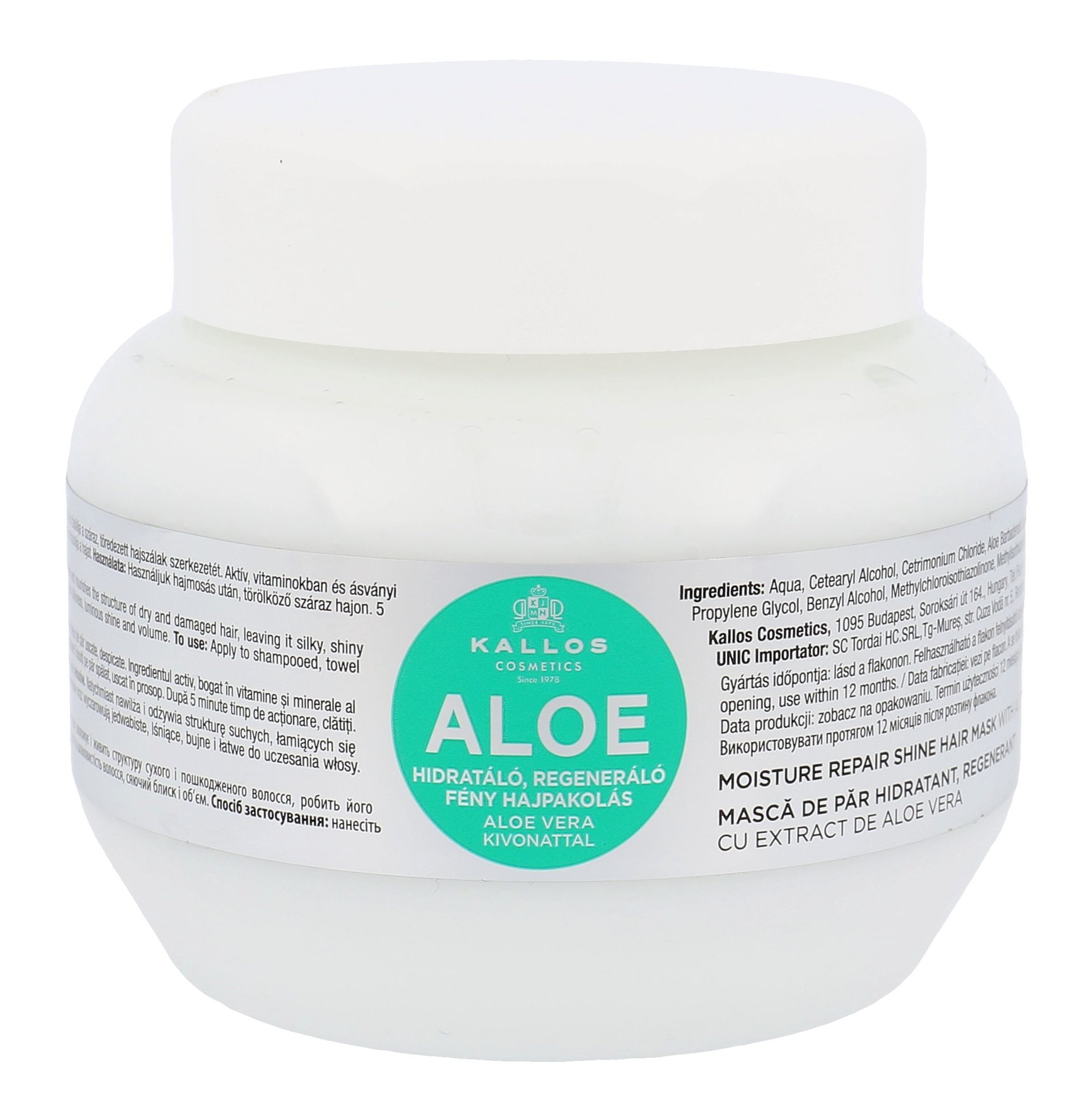Kallos Cosmetics Aloe Vera 275ml plaukų kaukė (Pažeista pakuotė)