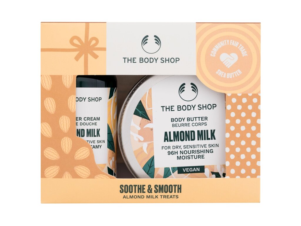 The Body Shop  Almond Milk Soothe & Smooth 60ml Shower Cream Almond Milk 60 ml + Body Butter Almond Milk 50 ml dušo kremas Rinkinys
