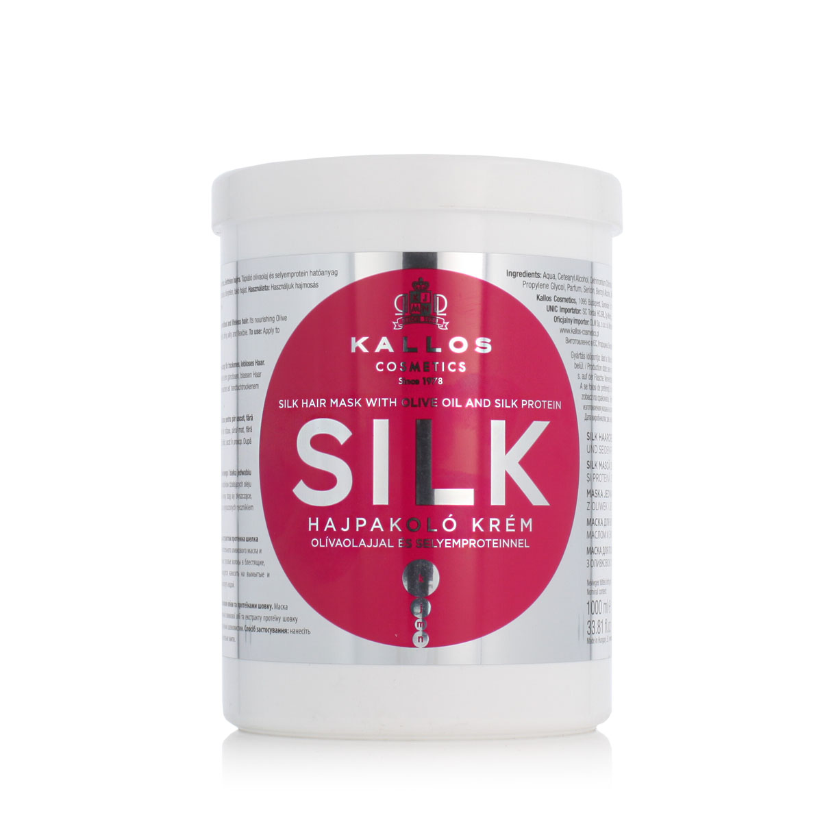 Kallos Cosmetics Silk 1000ml plaukų kaukė