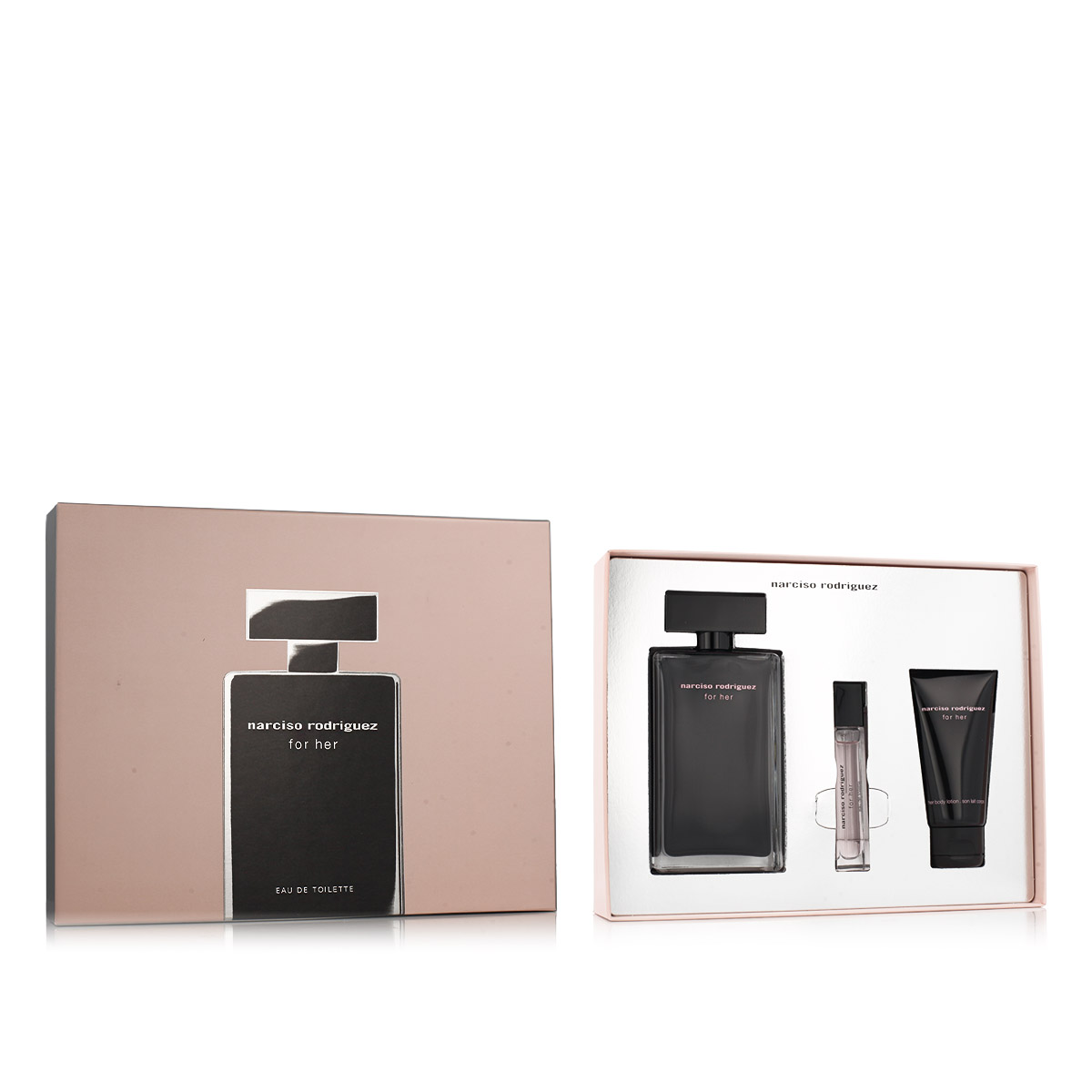 Narciso Rodriguez For Her 1St. Narciso Rodriguez For Her EDT 100 ml + EDT MINI 10 ml + BL 50 ml (woman) kvepalų mėginukas Moterims Rinkinys