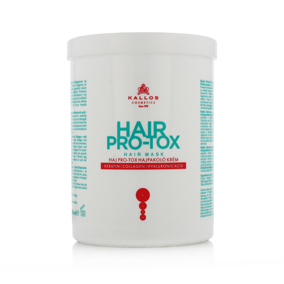 Kallos Cosmetics Pro-Tox 1000ml plaukų kaukė