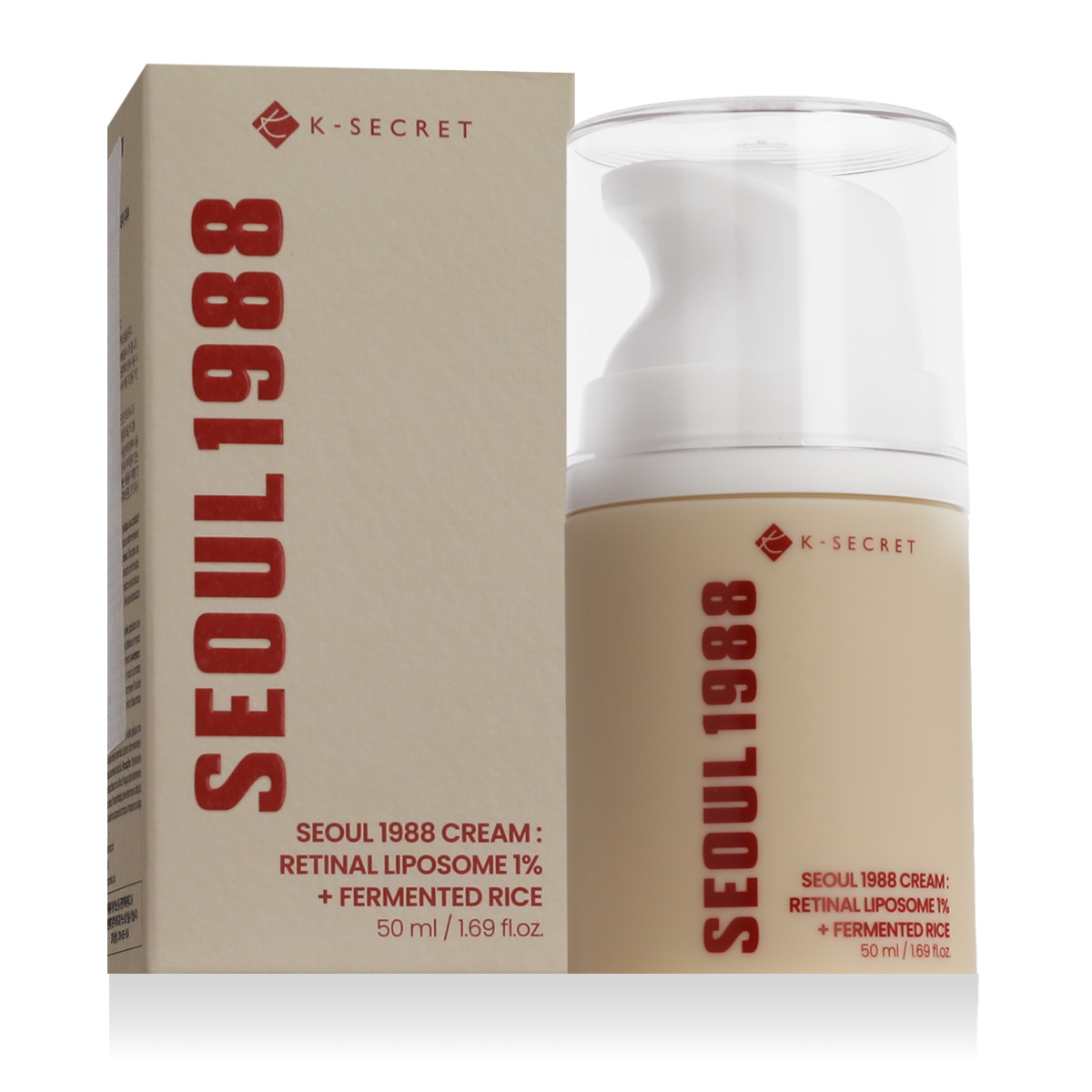 K-Secret Seoul 1988 Retinal Lipsome 1% + Fermented Rice Cream Kremas nuo rauk&scaron;lių Unisex