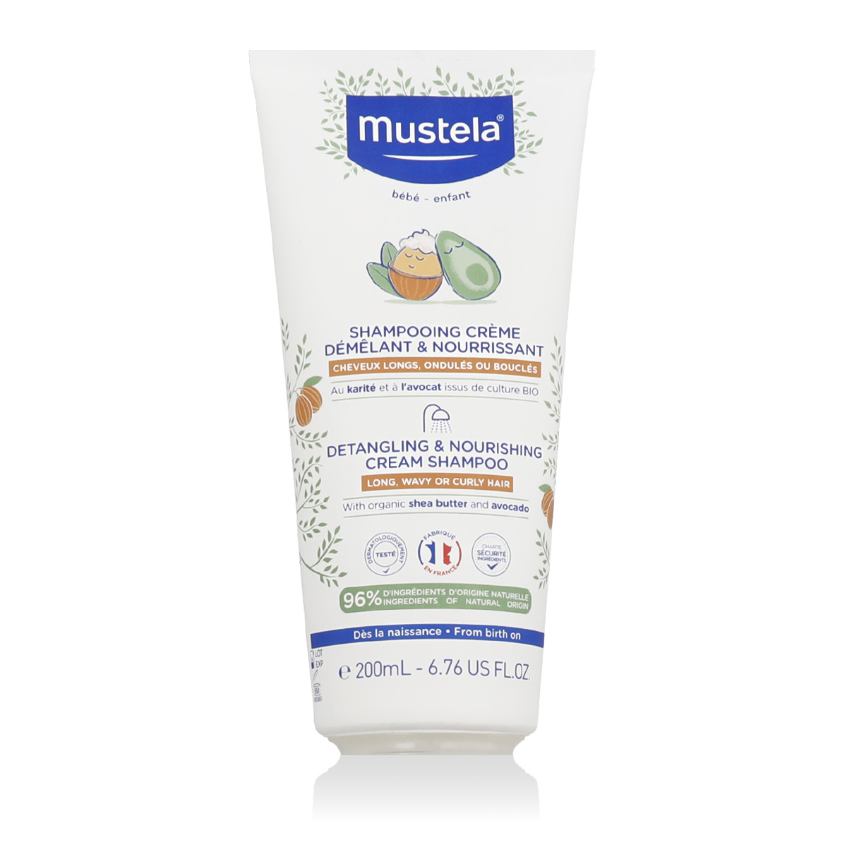 Mustela B&eacute;b&eacute; Detangling & Nourishing Cream Shampoo Plaukų &scaron;ampūnas