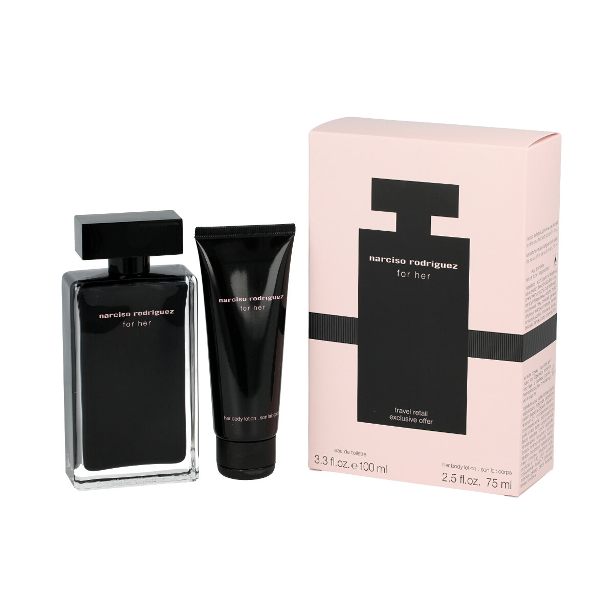 Narciso Rodriguez For Her 1St. Narciso Rodriguez For Her EDT 100 ml + BL 75 ml (woman) kvepalų mėginukas Moterims Rinkinys