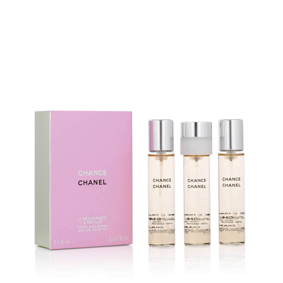 Chanel Chance Eau de Toilette 60ml Chanel Chance EDT Refill 2 x 20 ml + EDT Refill with spray 20 ml (woman) Kvepalai Moterims Rinkinys