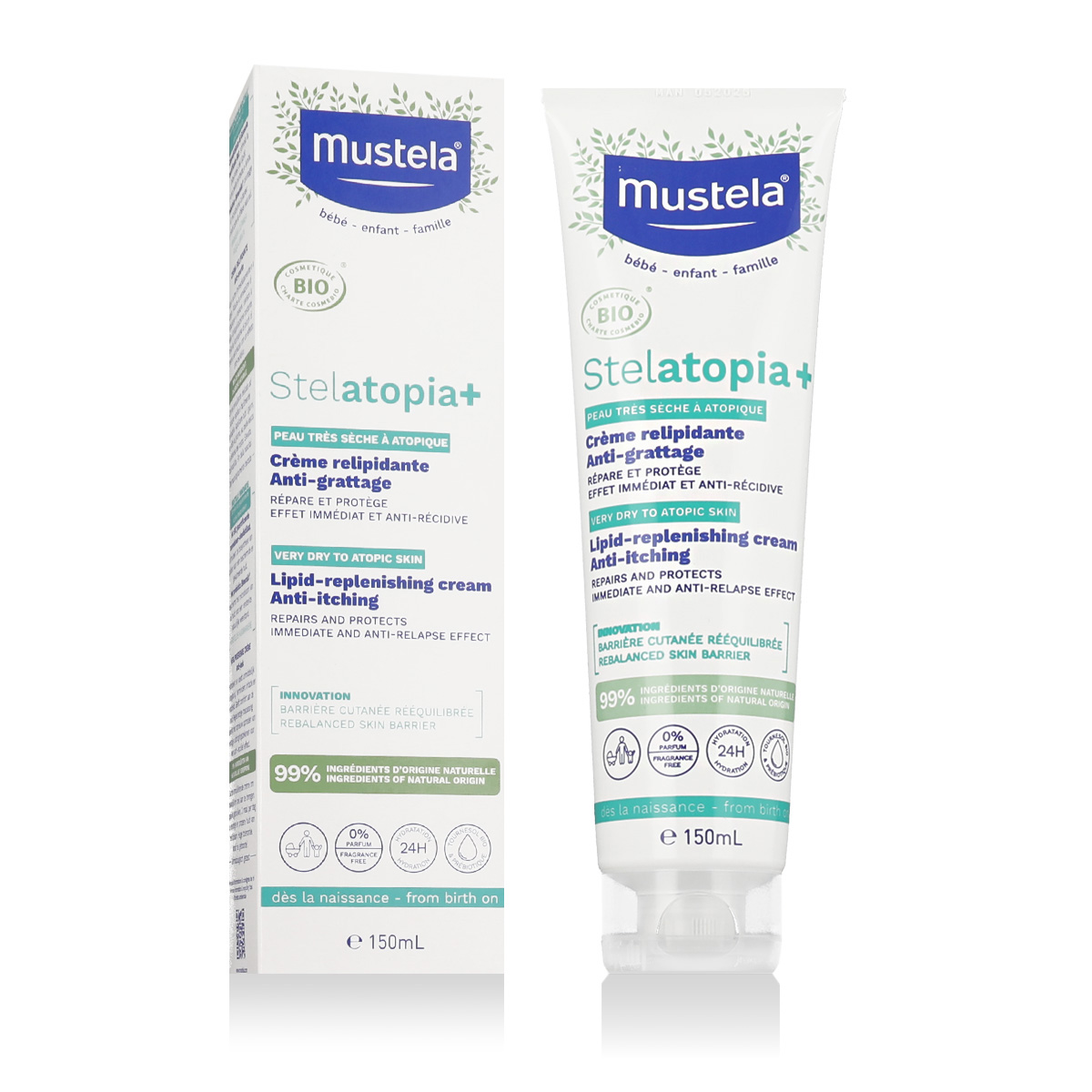 Mustela B&eacute;b&eacute; Stelatopia 150ml kūno kremas