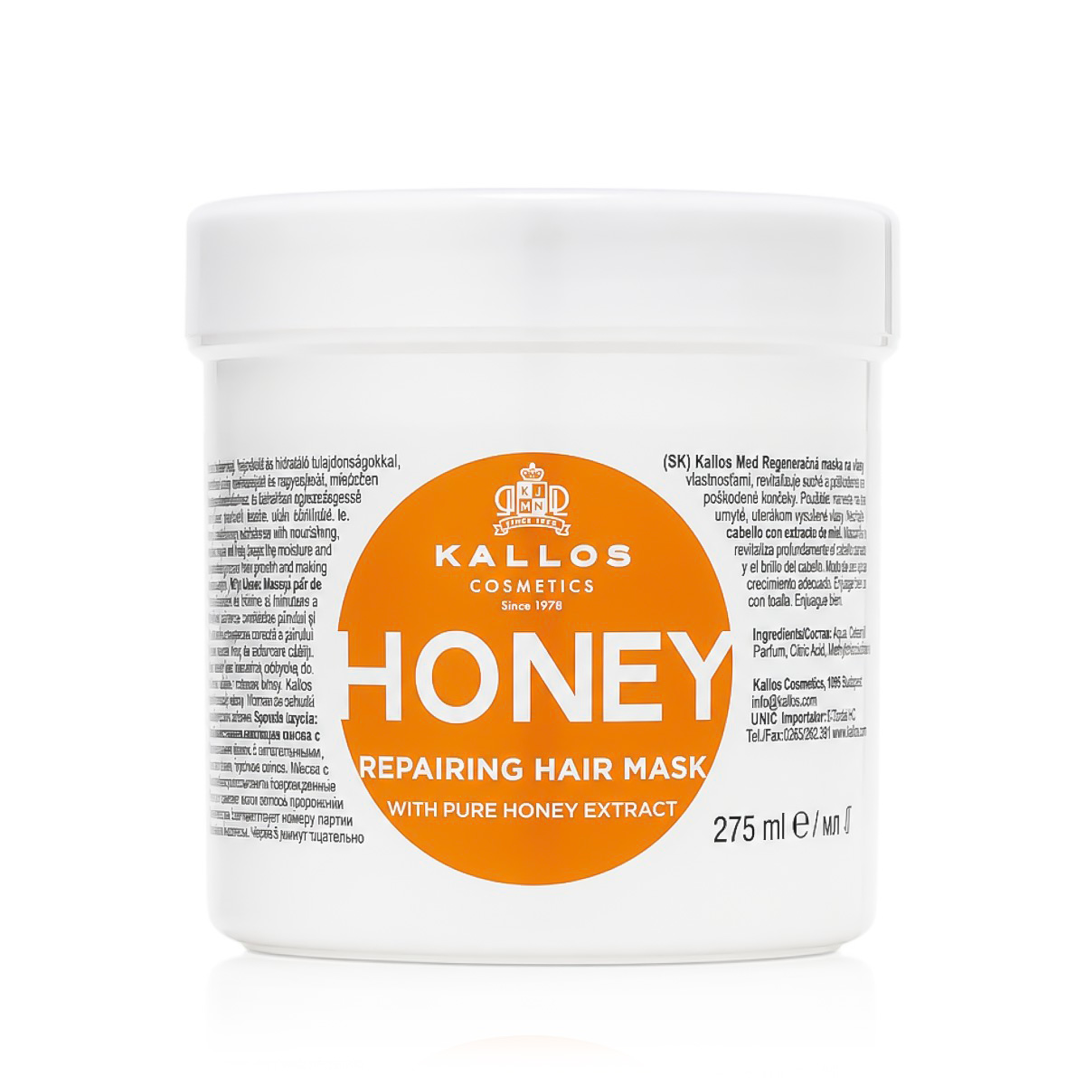 Kallos Cosmetics Honey 275ml plaukų kaukė