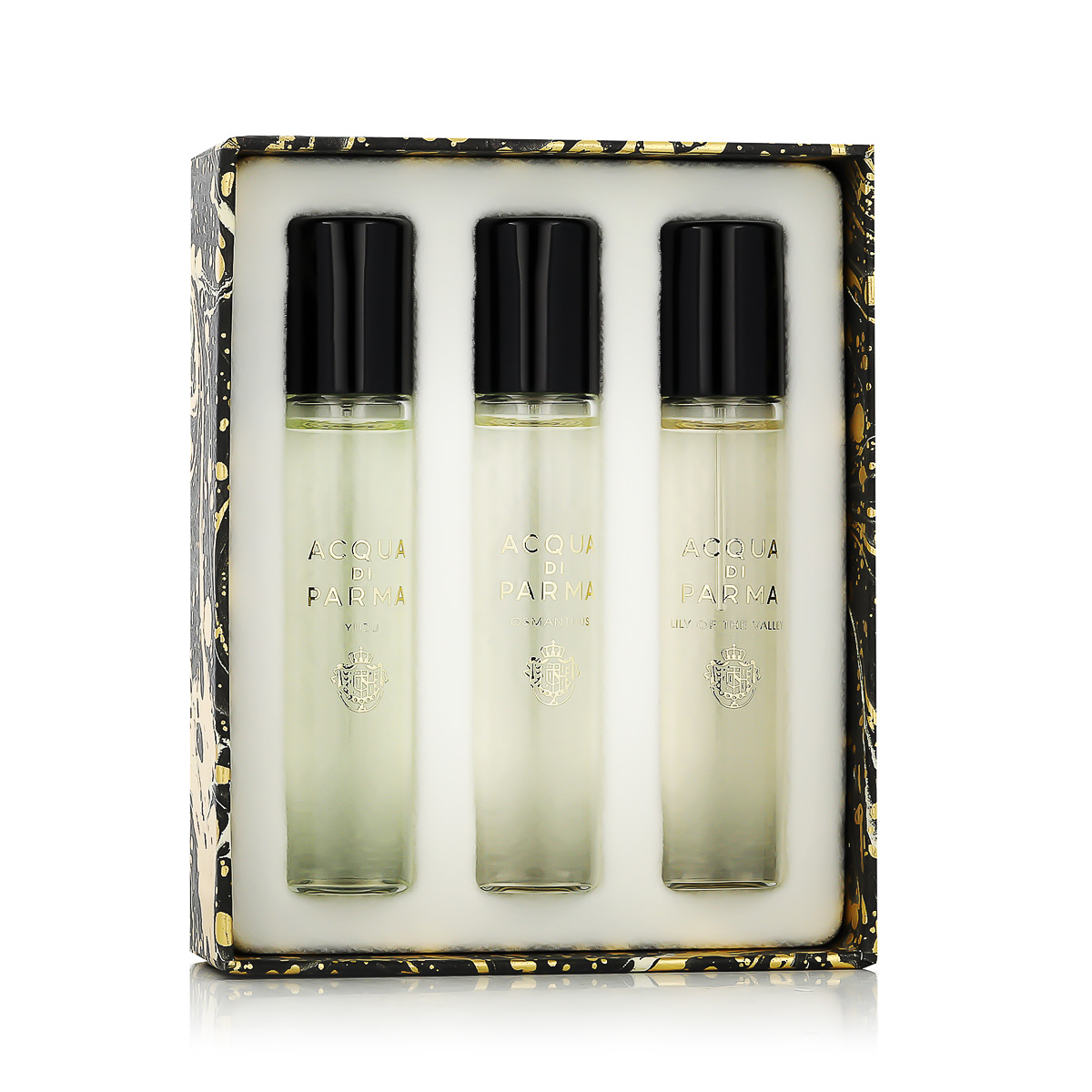 Acqua Di Parma Miniaturen Set,Lily of the Valley,Osmanthus,Yuzu NI&Scaron;INIAI Acqua Di Parma Holiday Discovery Set 3 x 12 ml Kvepalai Rinkinys