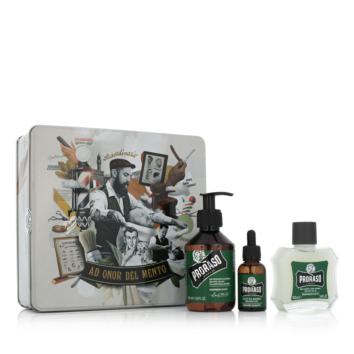 PRORASO Eucalyptus Beard Wash Set 200ml savaiminio įdegio kremas