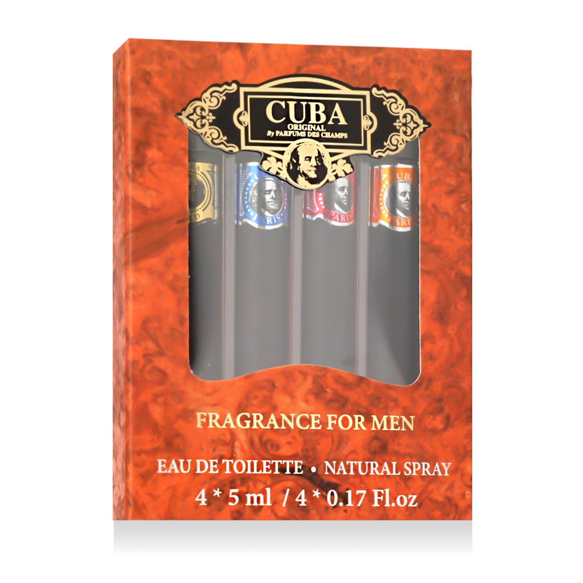 Cuba Miniaturen Set,Blue,Gold,Orange,Red Cuba Fragrance For Men Set EDT MINI 4 x 5 ml M Kvepalai Vyrams Rinkinys