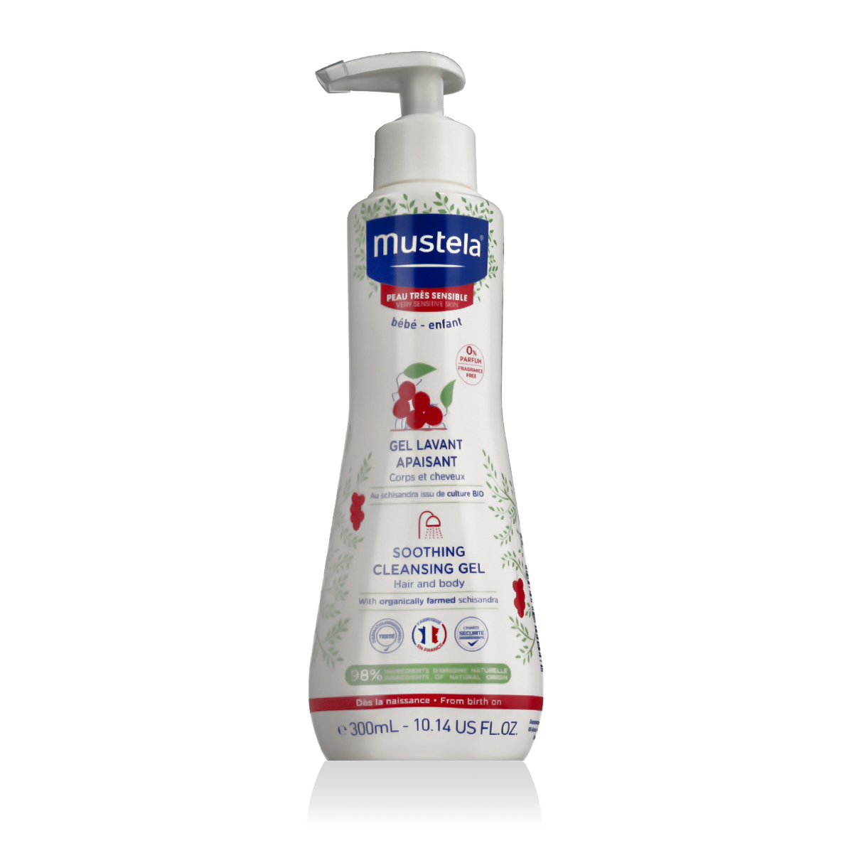 Mustela B&eacute;b&eacute; Soothing 300ml vaiki&scaron;ka prausimosi priemonė