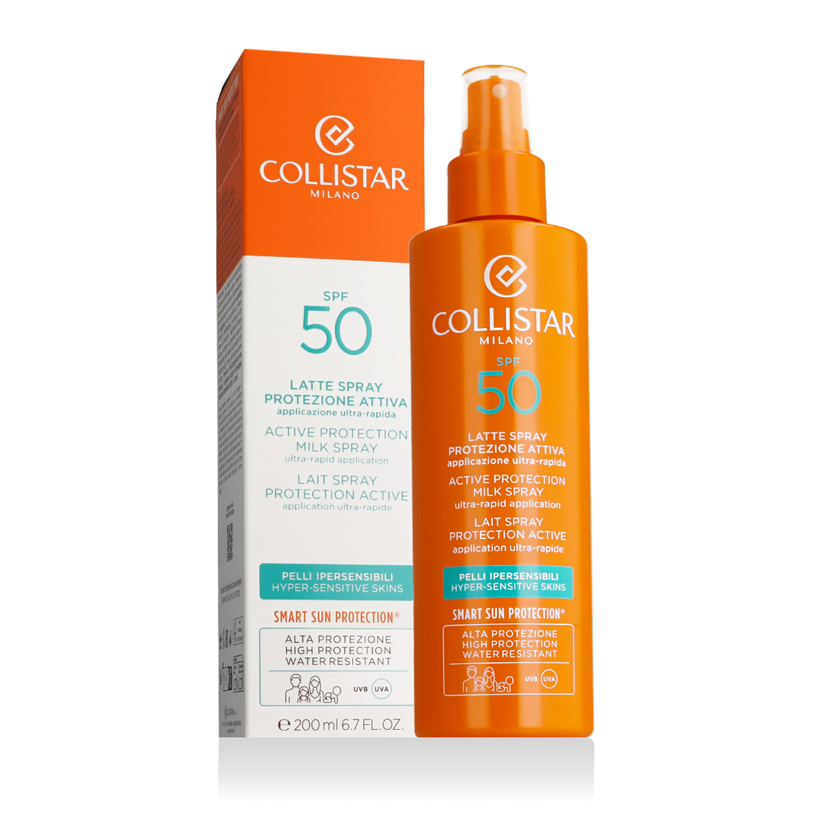 Collistar Collistar Active Protection Milk Spray SPF50 200 ml veido apsauga Collistar Collistar Active Protection Milk Spray SPF50 200 ml veido apsauga