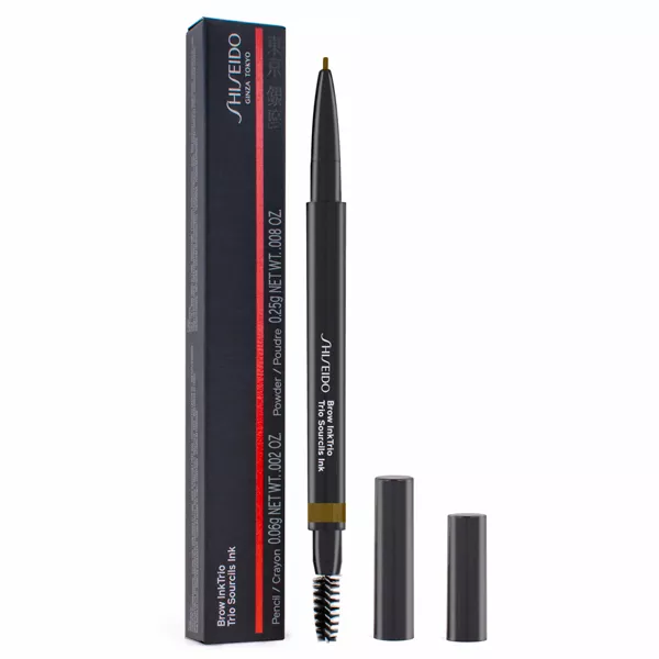 Shiseido Brow InkTrio Pencil 03 Deep Brown 0, antakių modeliavimo paletė