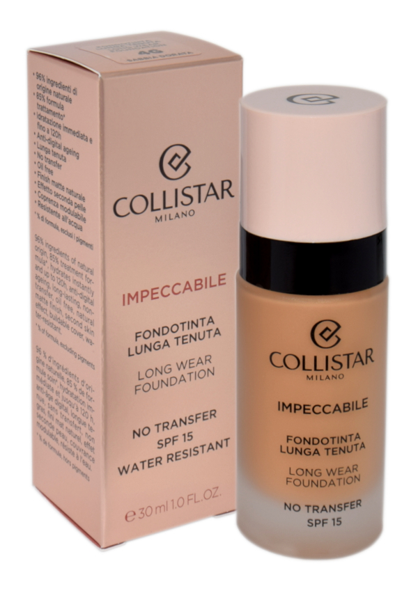 Collistar Impeccabile Long Wear Foundation Spf 15 4g - Gold Sand makiažo pagrindas