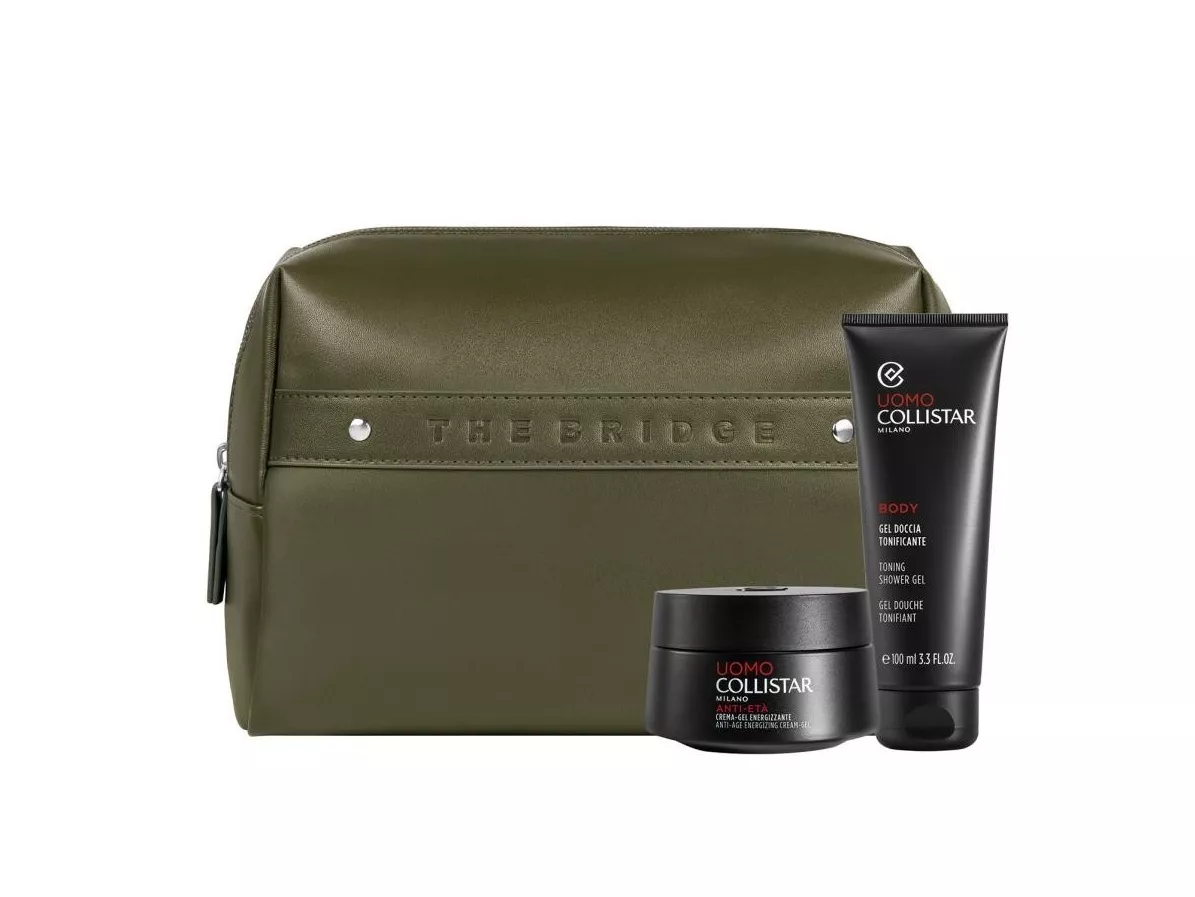 Collistar Uomo Unbox Your Style Energizing Anti-Aging Cream Gel 50ml + Toning Shower Gel 100ml + Pouch