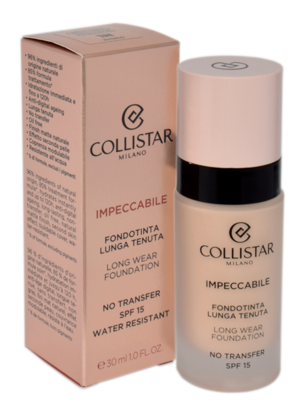 Collistar Impeccabile Long Wear Foundation Spf 15 1N - Ivory makiažo pagrindas