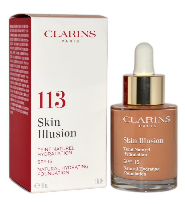 Clarins Skin Illusion Natural Hydrating Foundation Spf 15 113 Chestnut 30ml makiažo pagrindas