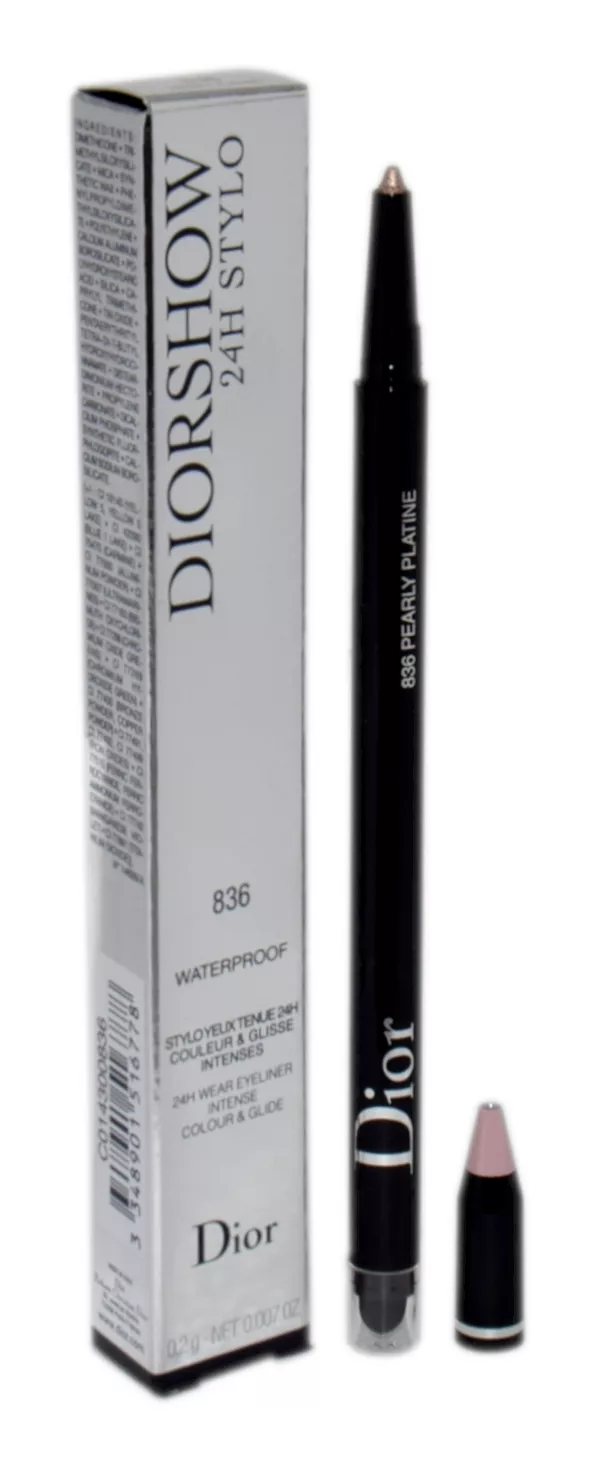 Dior Diorshow 24H Stylo Waterproof Eyeliner 836 Pearly Platine 0, akių kontūras